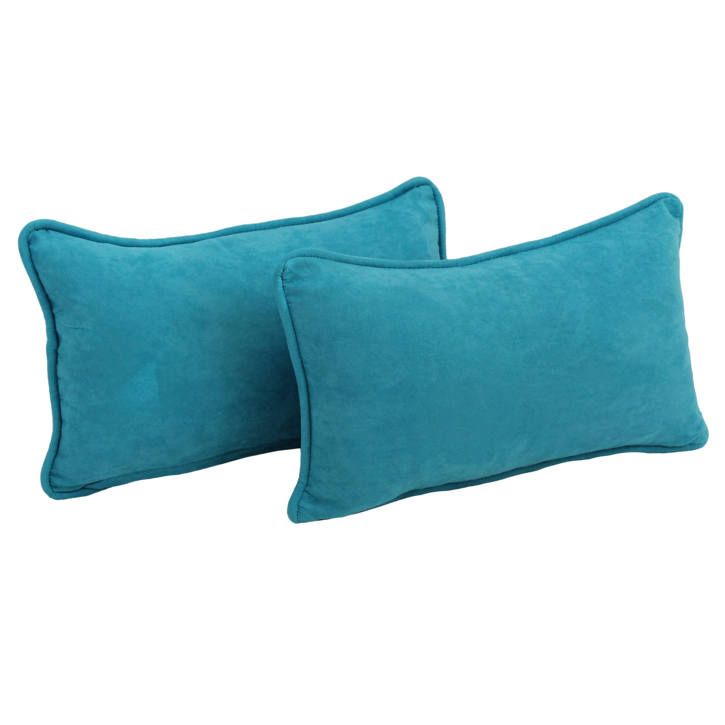 20-inch by 12-inch Microsuede Lumbar Throw Pillows (Set of 2)