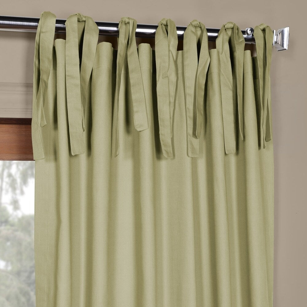 Exclusive Fabrics Solid Cotton Tie-Top Curtain (1 Panel)