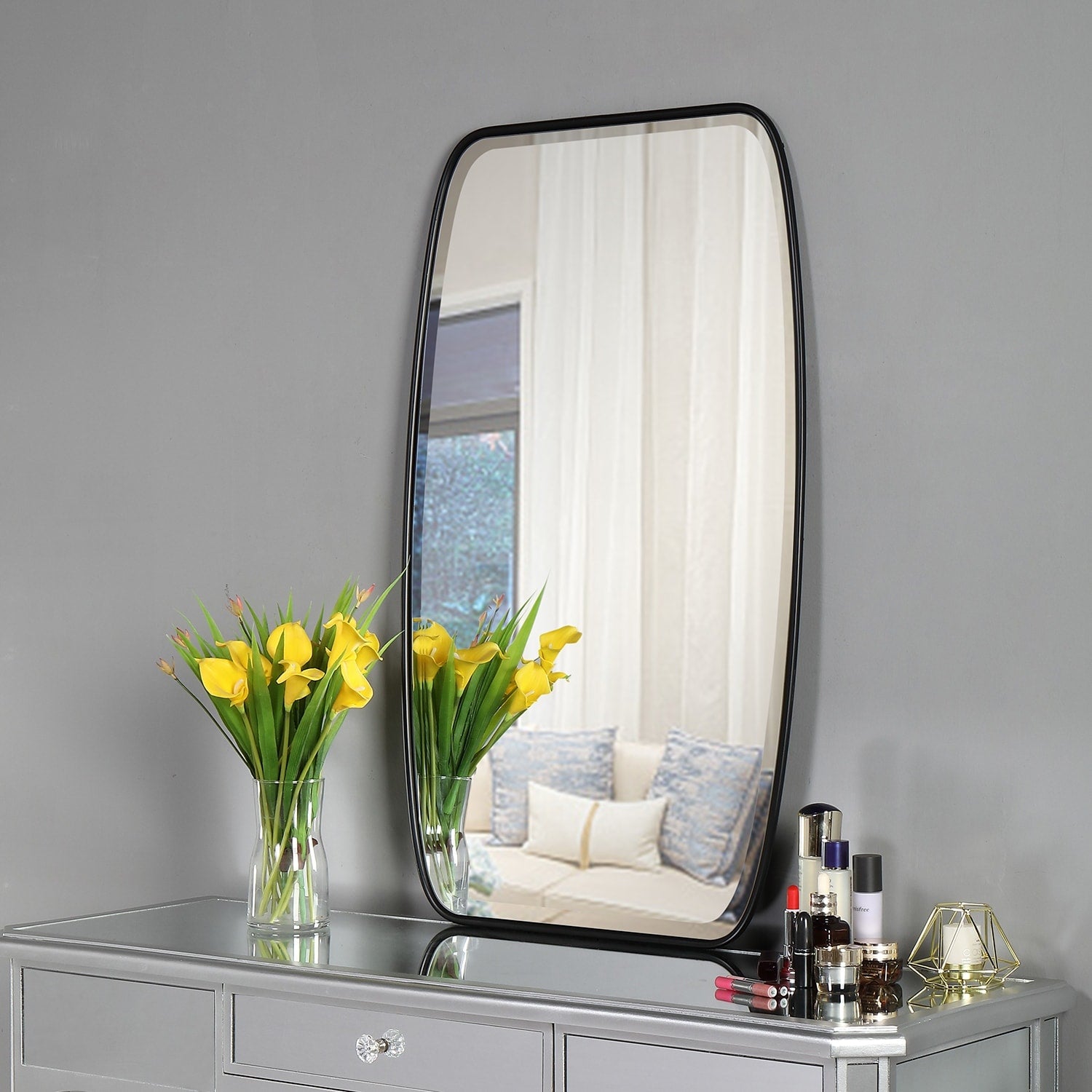 MacLuu Oval Angled Beveled Wall Mirror