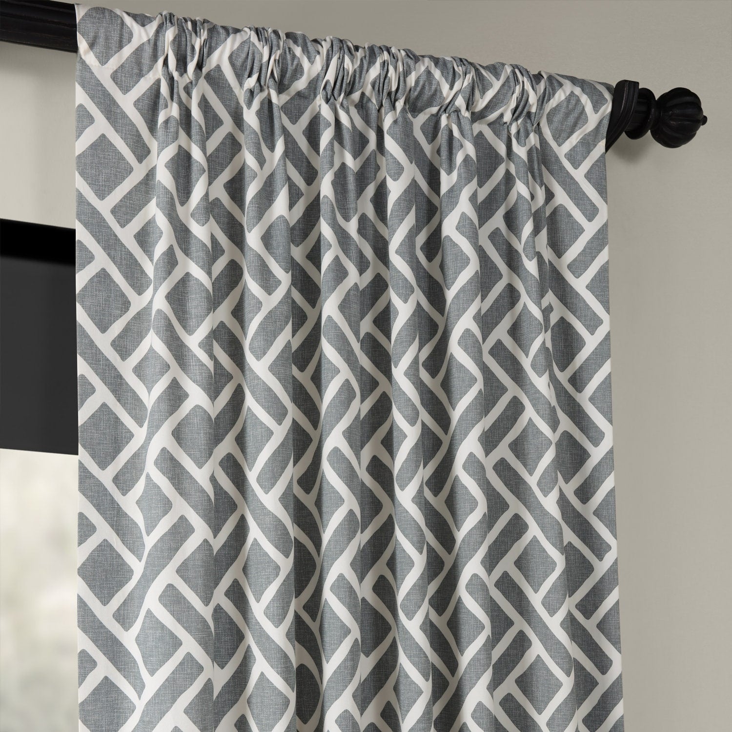 Exclusive Fabrics Martinique Geo Contemporary Cotton Room Darkening Curtain (1 Panel)