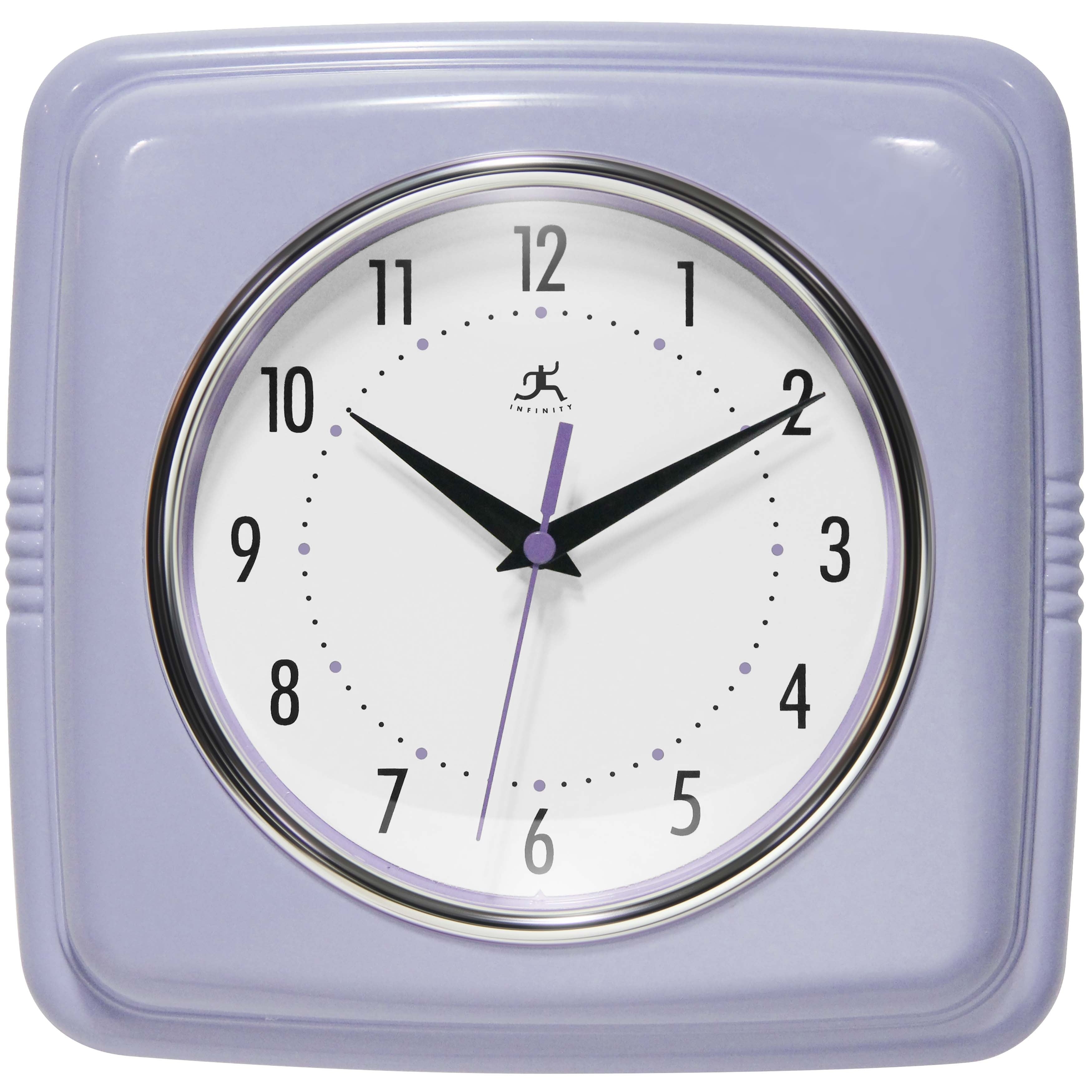 Infinity Instruments Retro 9.25-inch Square Wall Clock - 9.25 x 1.875 x 9.5