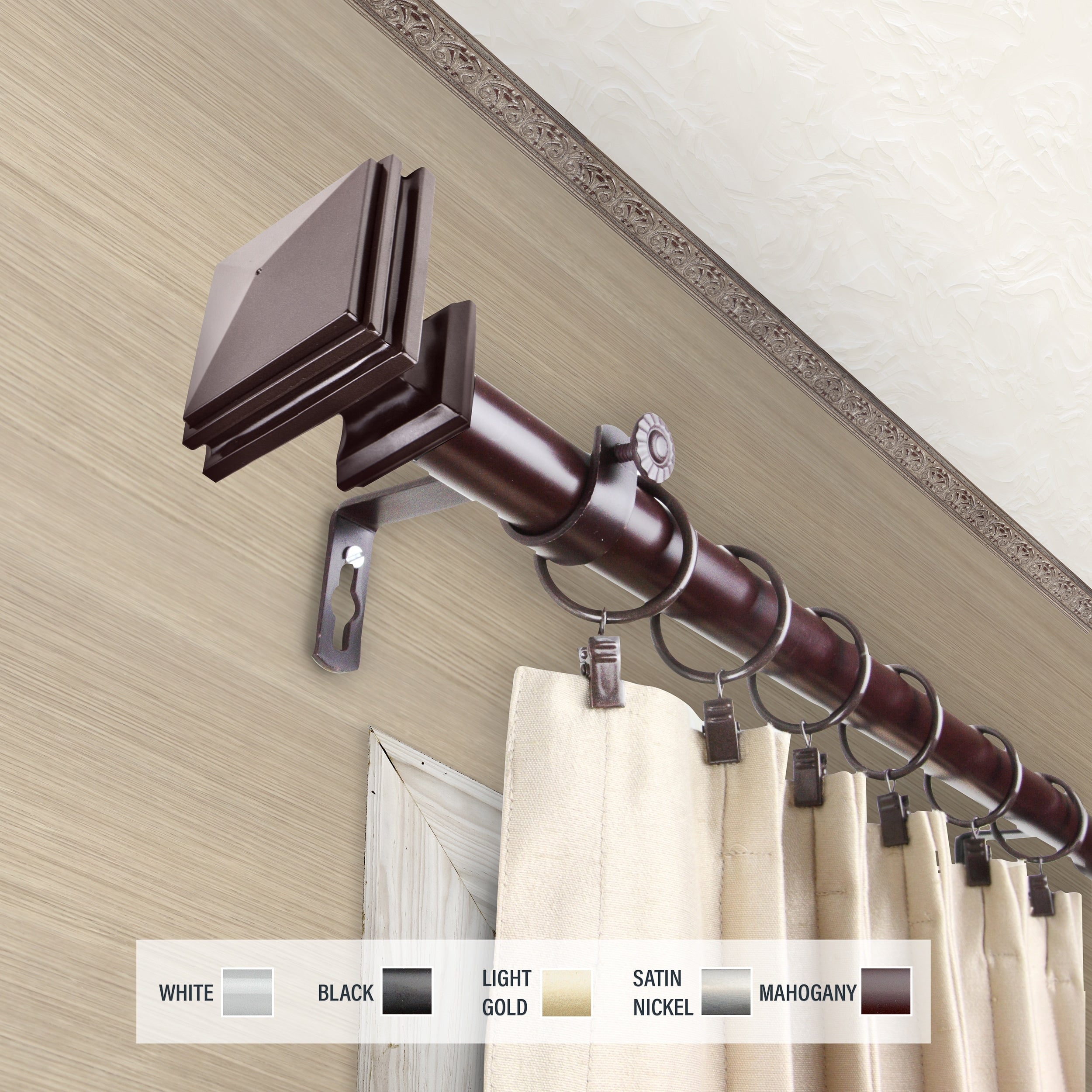 InStyleDesign Mantle 1 inch Diameter Adjustable Curtain Rod