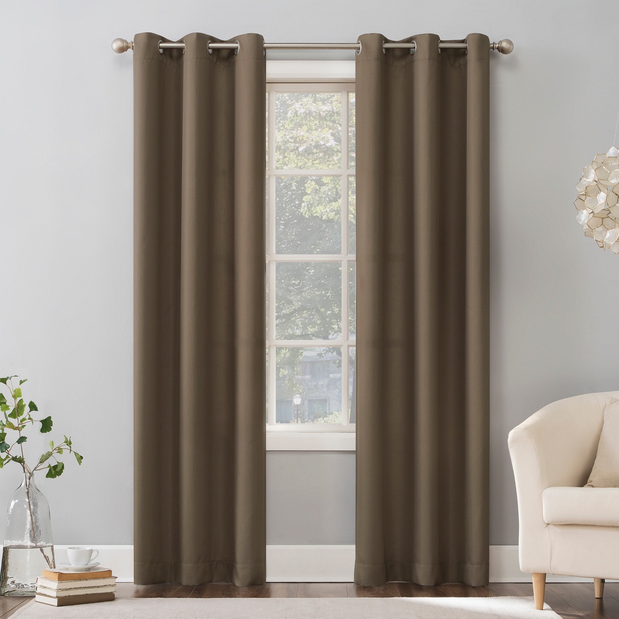 No. 918 Sora Casual Textured Grommet Curtain Panel, Single Panel