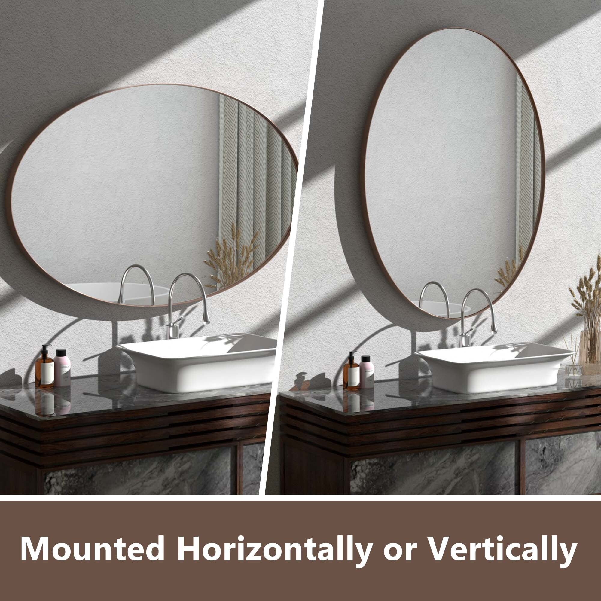 Wall Mirror Bathroom Mirror with Stainless Steel Frame (1 Piece)