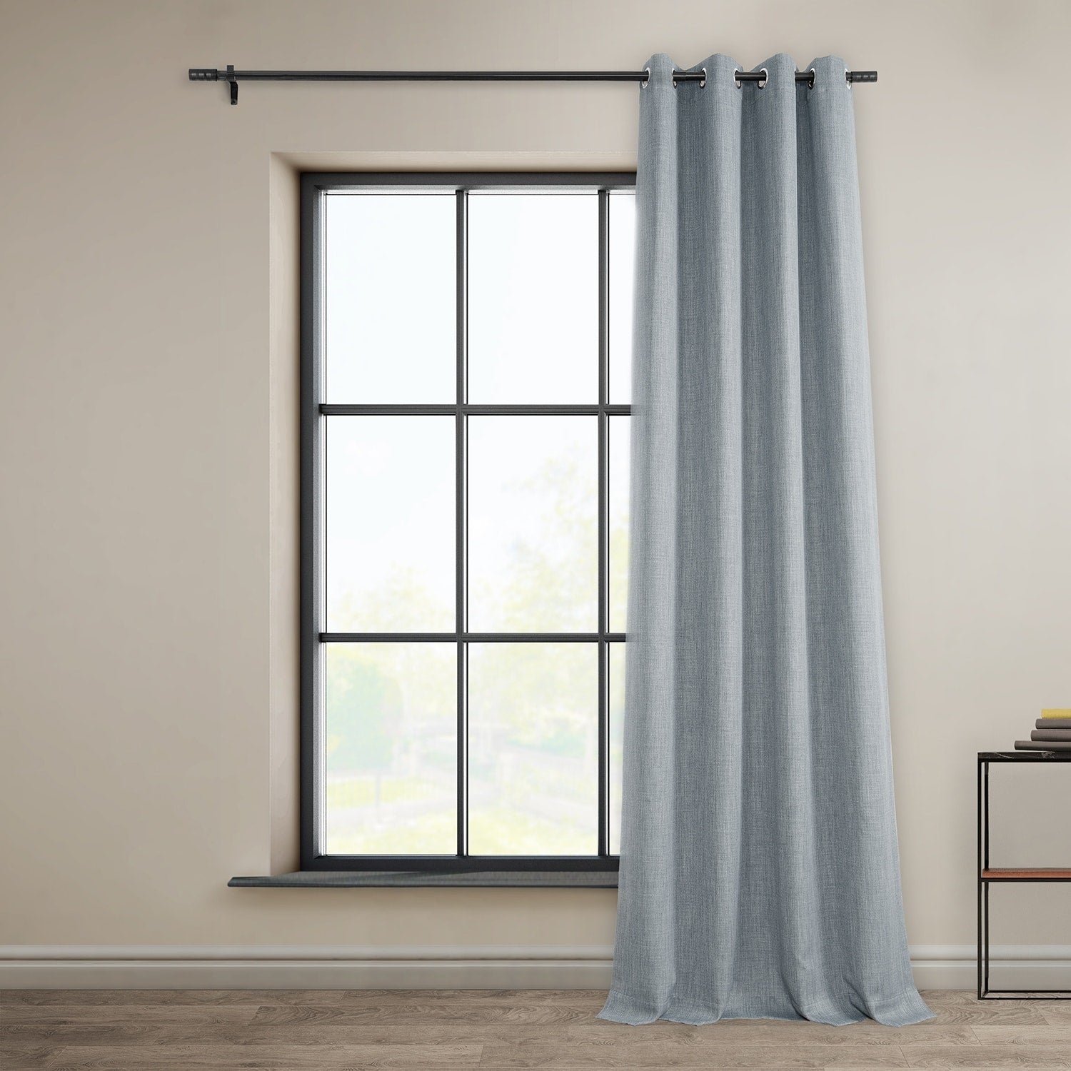 Exclusive Fabrics Faux Linen Grommet Room Darkening Curtain (1 Panel)