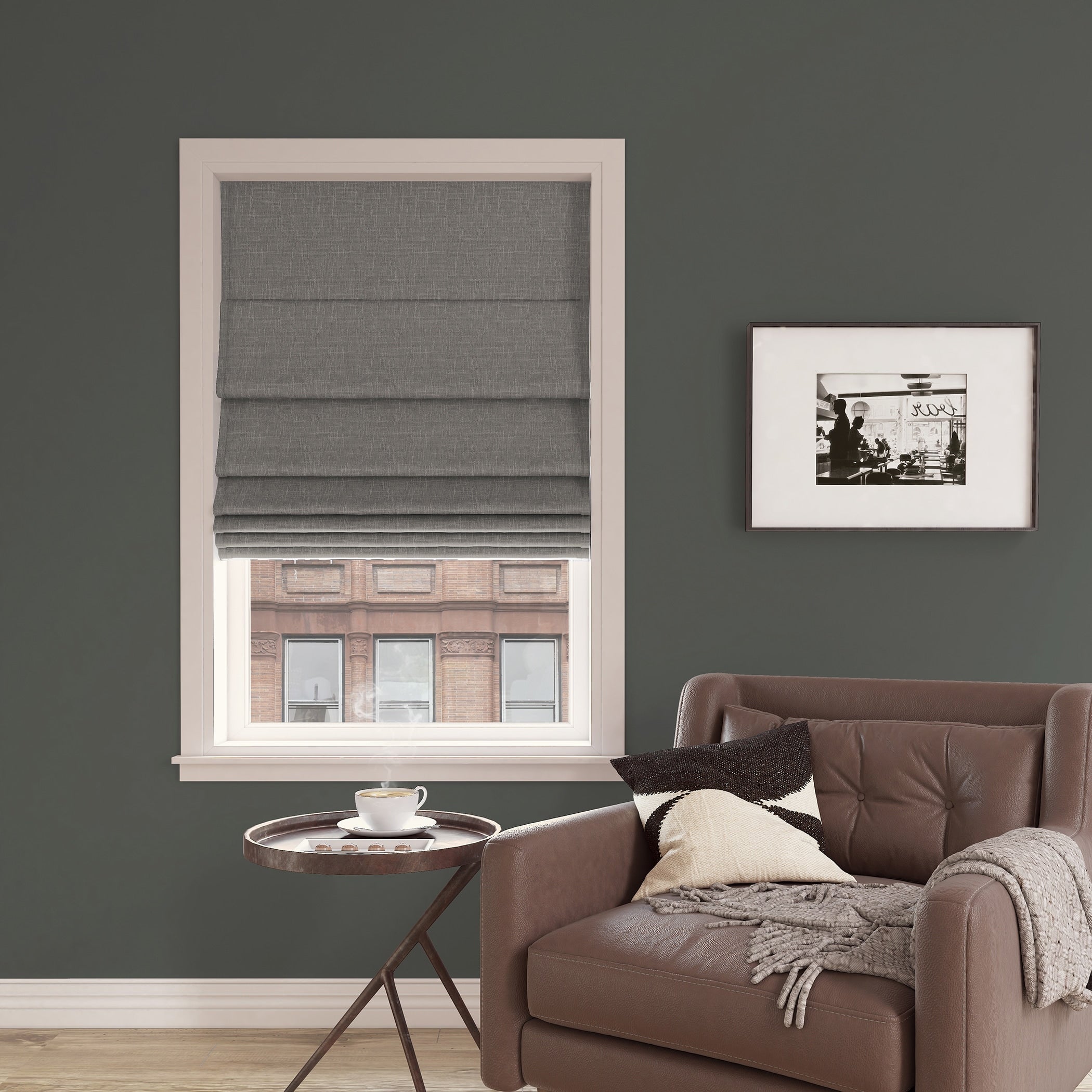 Sun Zero Pryer Textured Total Blackout Cordless Roman Shade