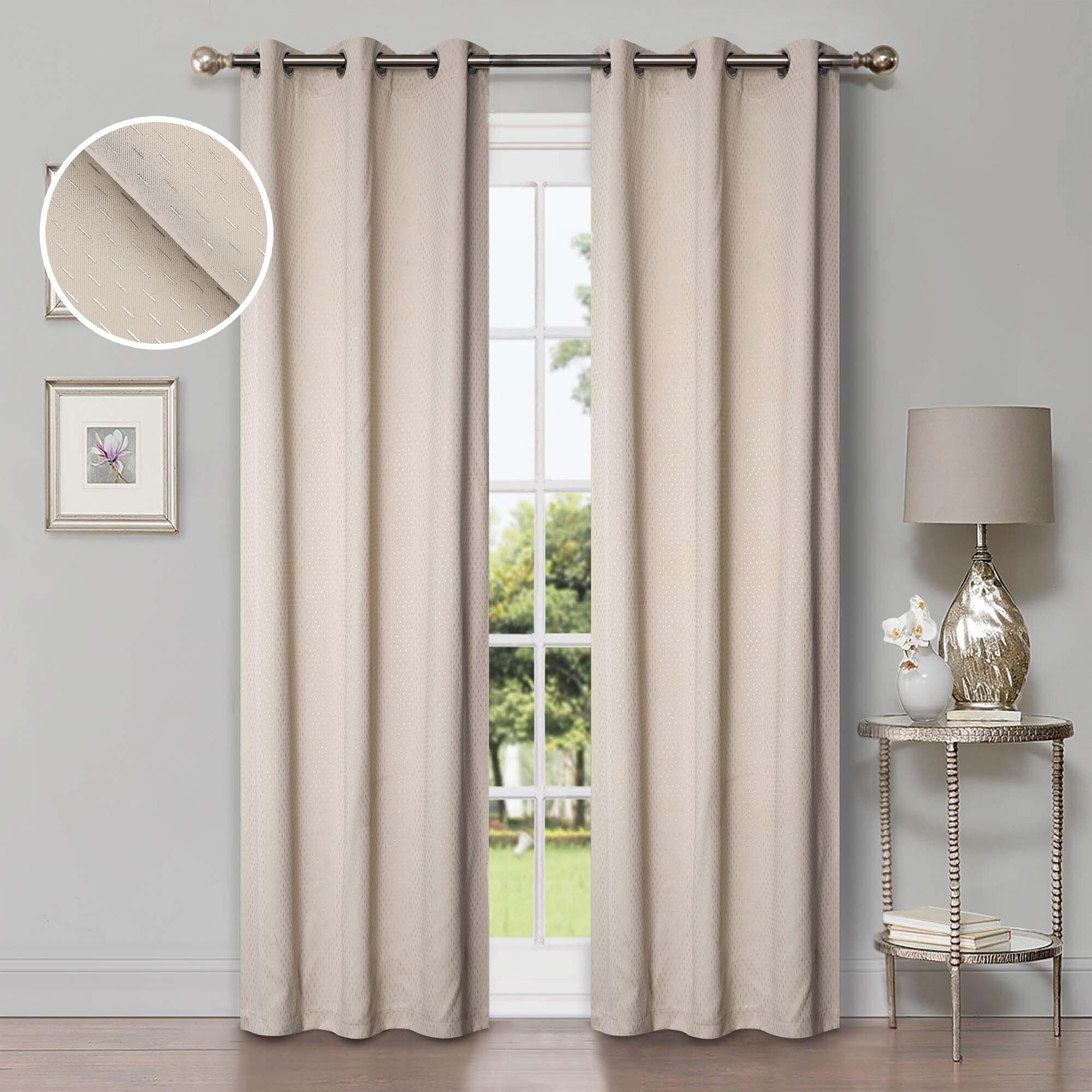 Superior Shimmer Washable Room Darkening Curtains, Set of 2 Panels