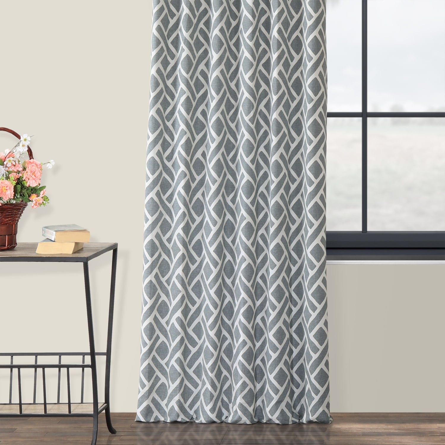 Exclusive Fabrics Martinique Geo Contemporary Cotton Room Darkening Curtain (1 Panel)