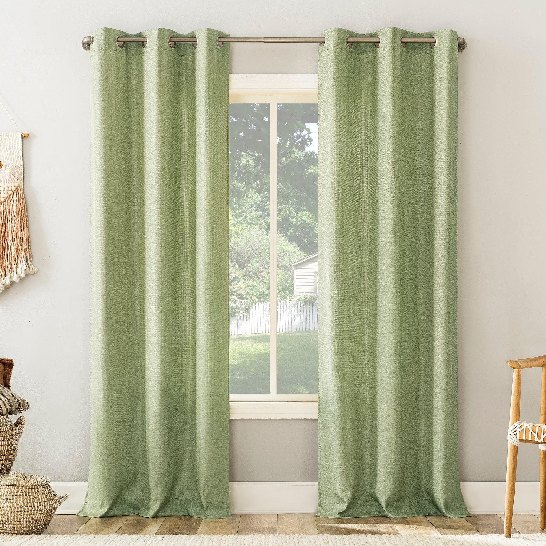 No. 918 Sora Casual Textured Grommet Curtain Panel, Single Panel