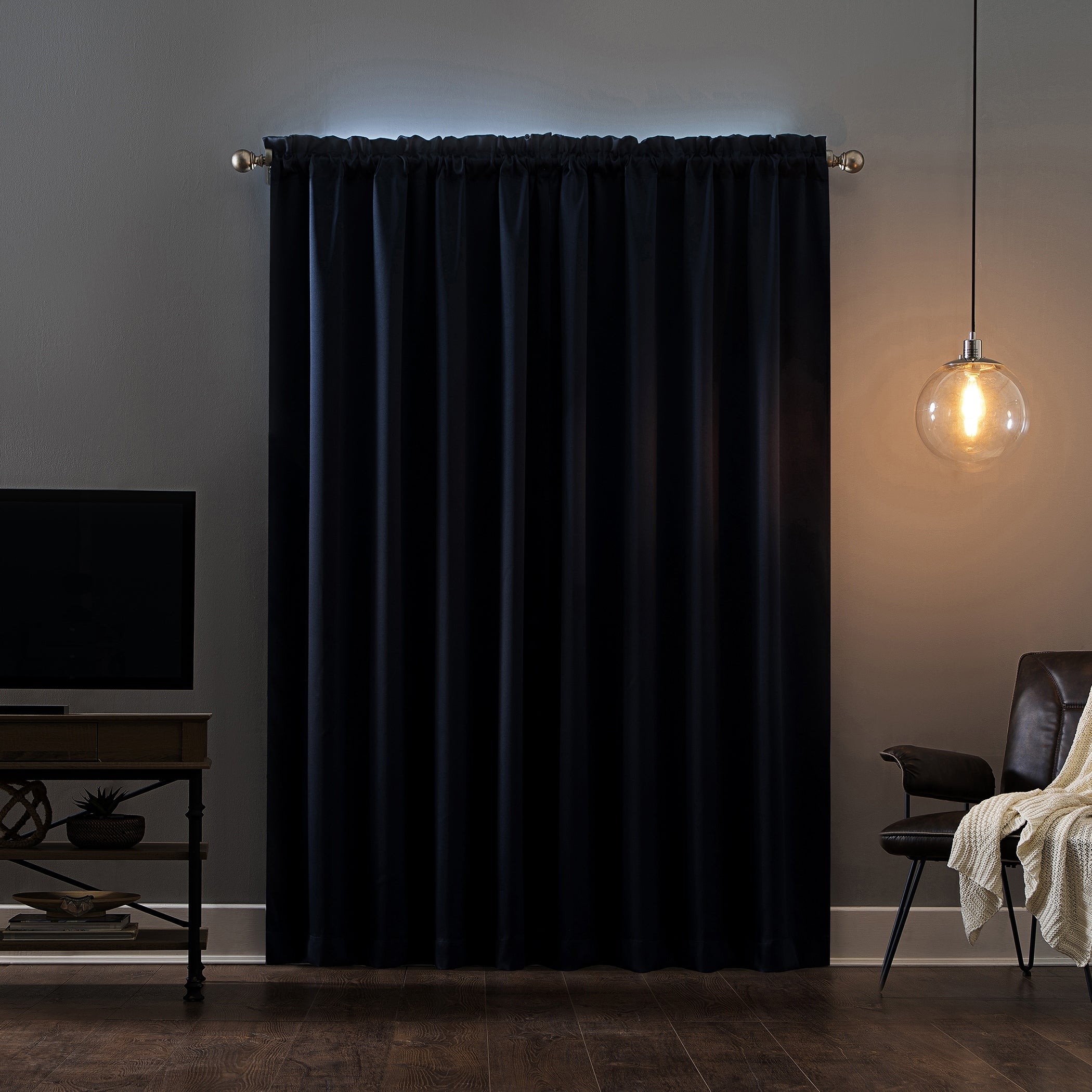 Sun Zero Oslo Theater Grade Extreme Total Blackout Rod Pocket 1-Piece Curtain Panel, Single Panel