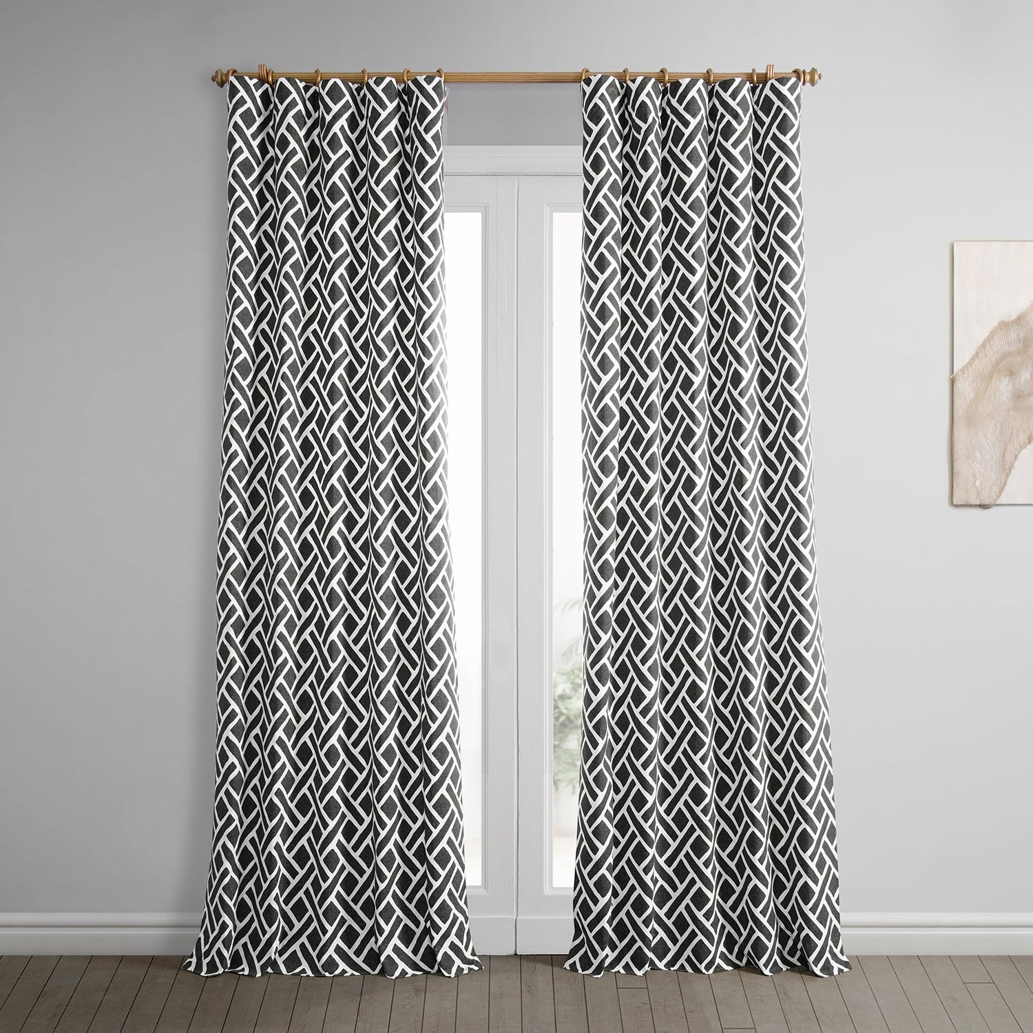 Exclusive Fabrics Martinique Geo Contemporary Cotton Room Darkening Curtain (1 Panel)