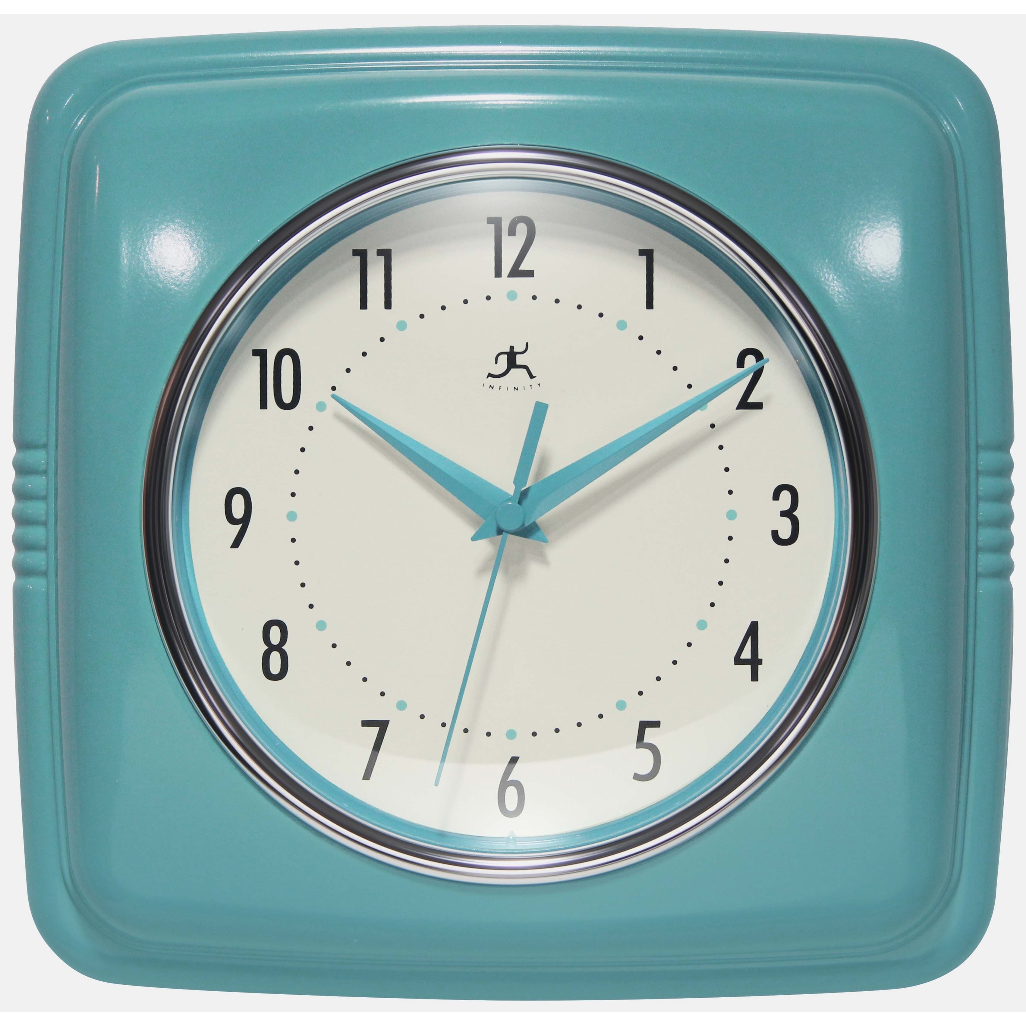 Infinity Instruments Retro 9.25-inch Square Wall Clock - 9.25 x 1.875 x 9.5