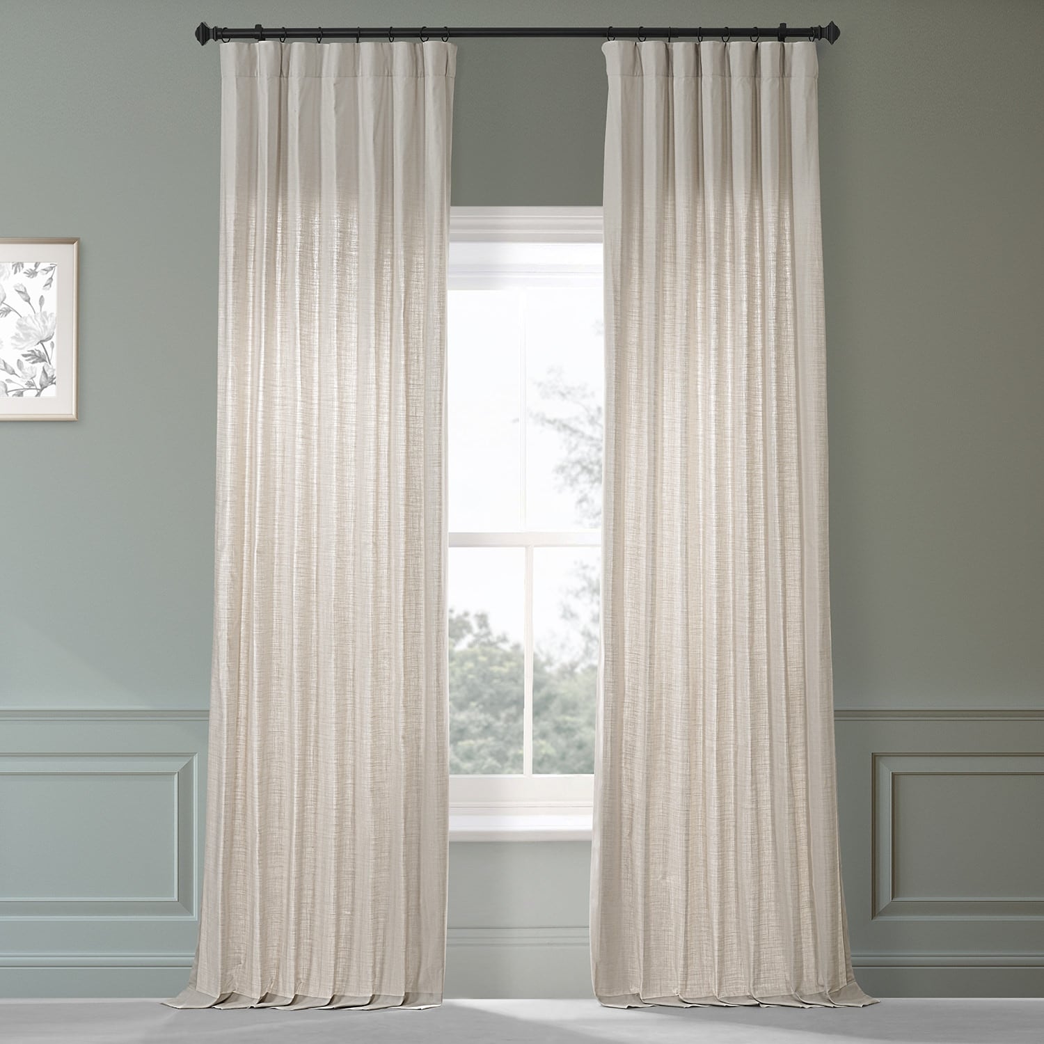 Exclusive Fabrics Dune Textured Solid Cotton Curtain Pair (2 Panels)