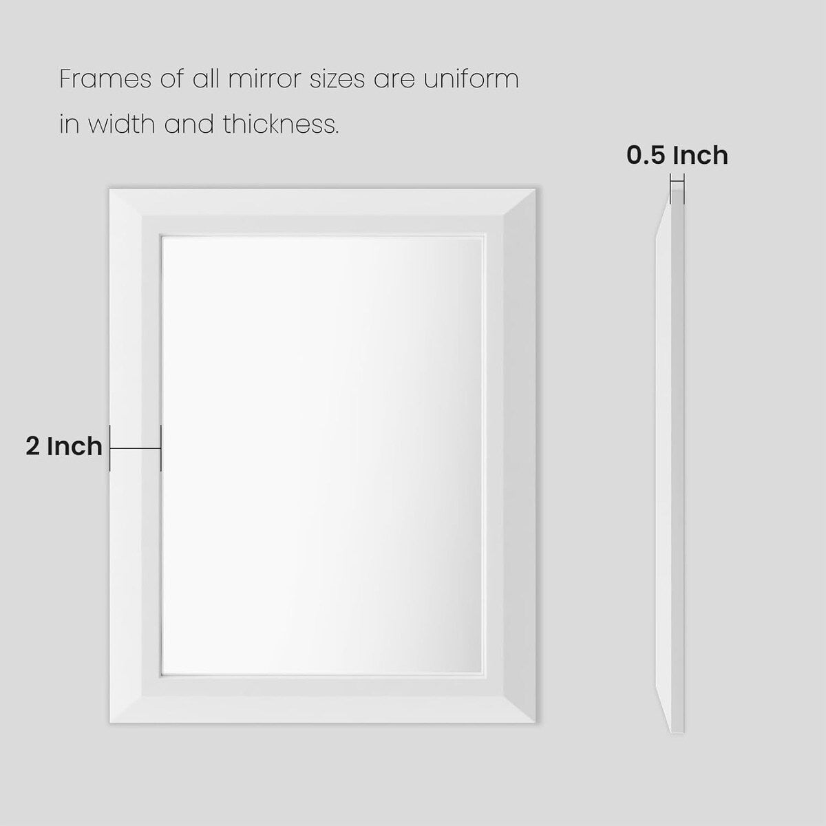 KIOTEE Aluminum Alloy Framed Bathroom Vanity Mirror in Tempered Glass