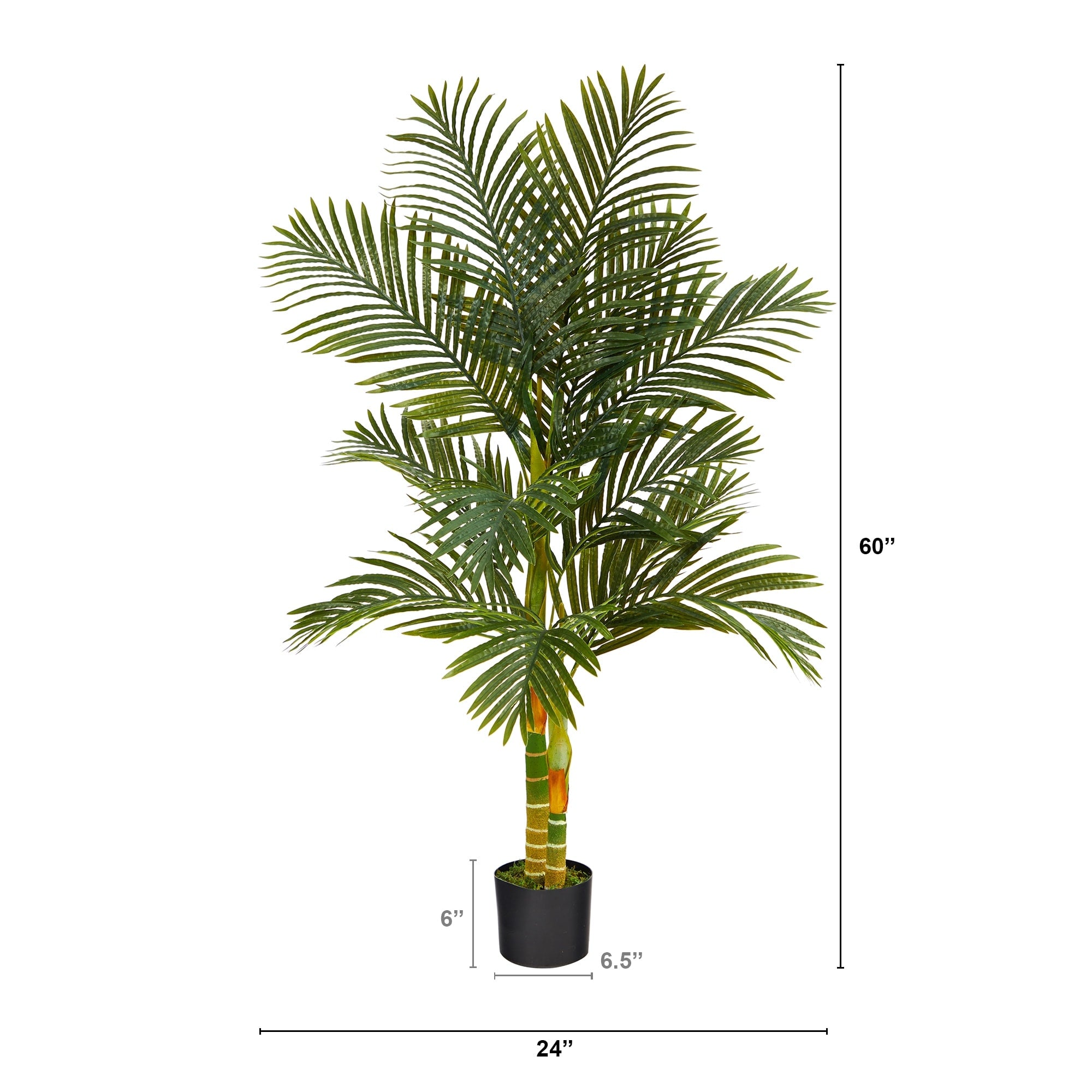 5' Golden Cane Artificial Palm Tree - 6