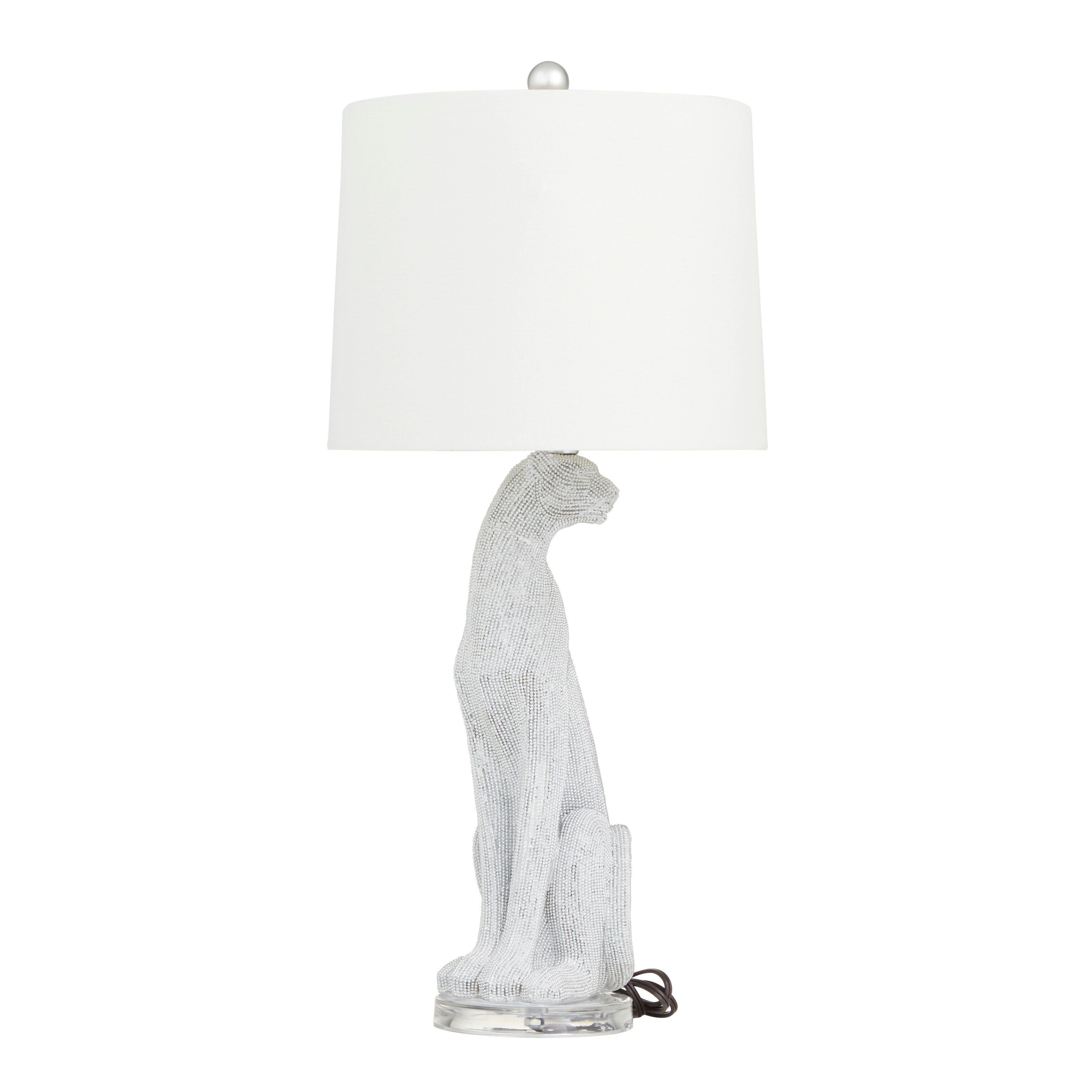 Polystone Leopard Table Lamp - Set of 2 Silver or Gold - Roche River Decor