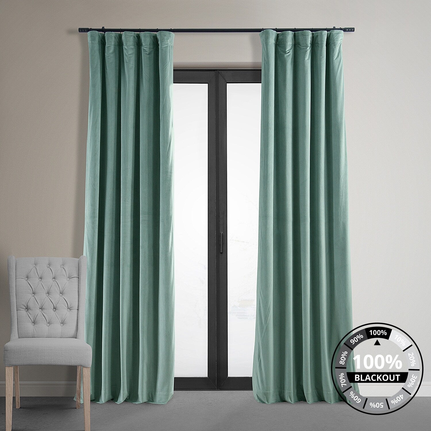 Exclusive Fabrics Signature Velvet Blackout Curtain 120 Inches Long (1 Panel)