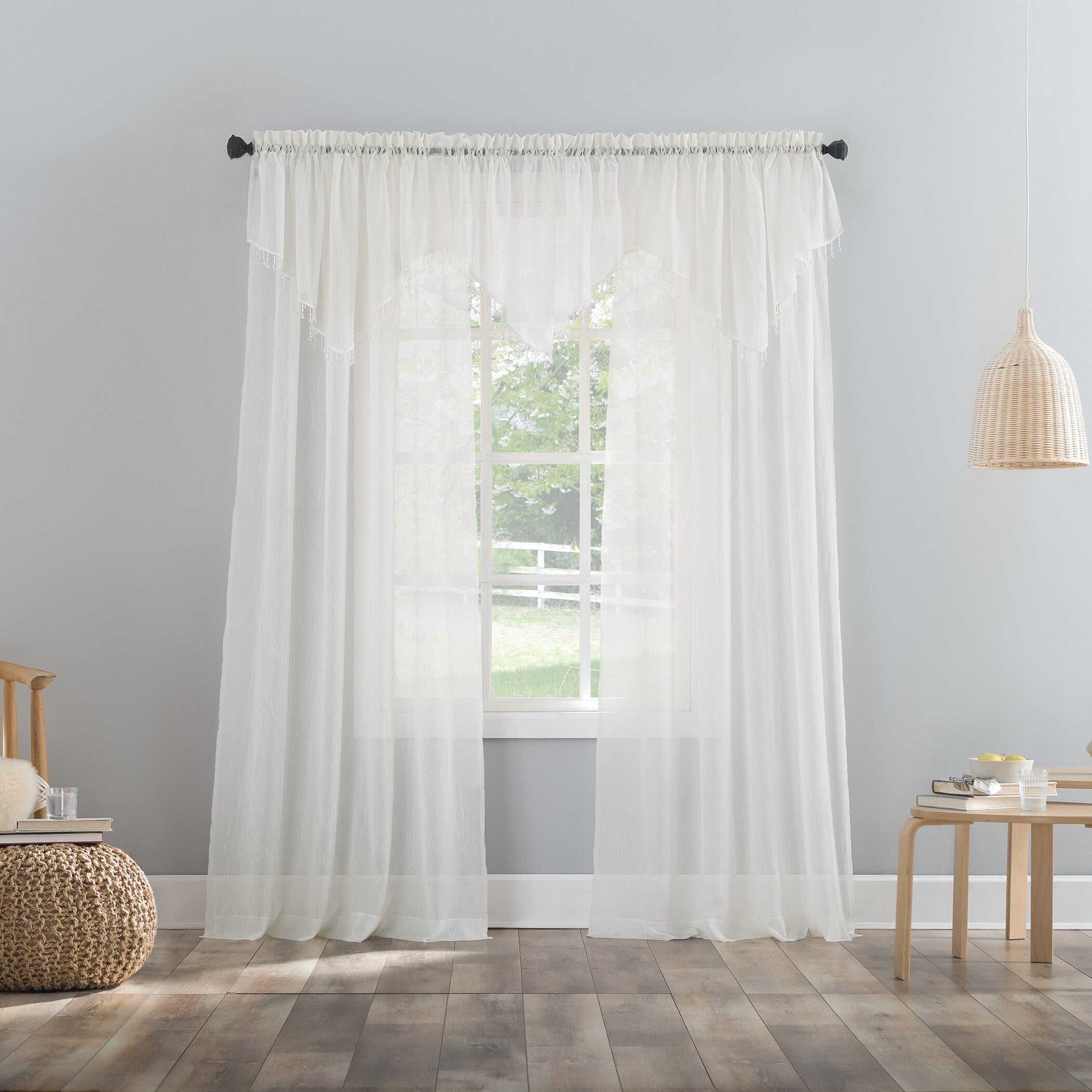 No. 918 Erica Crushed Voile Sheer Rod Pocket 1-Piece Curtain Panel, Single Panel