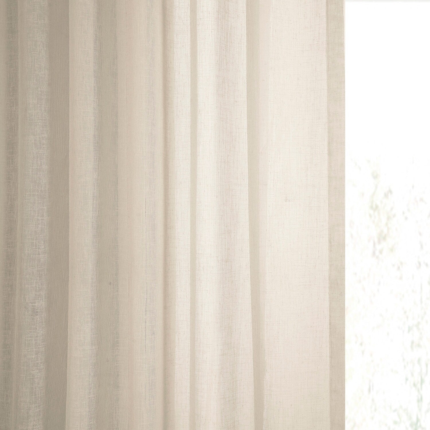 Exclusive Fabrics Solid Faux Linen Sheer Curtain (1 Panel)