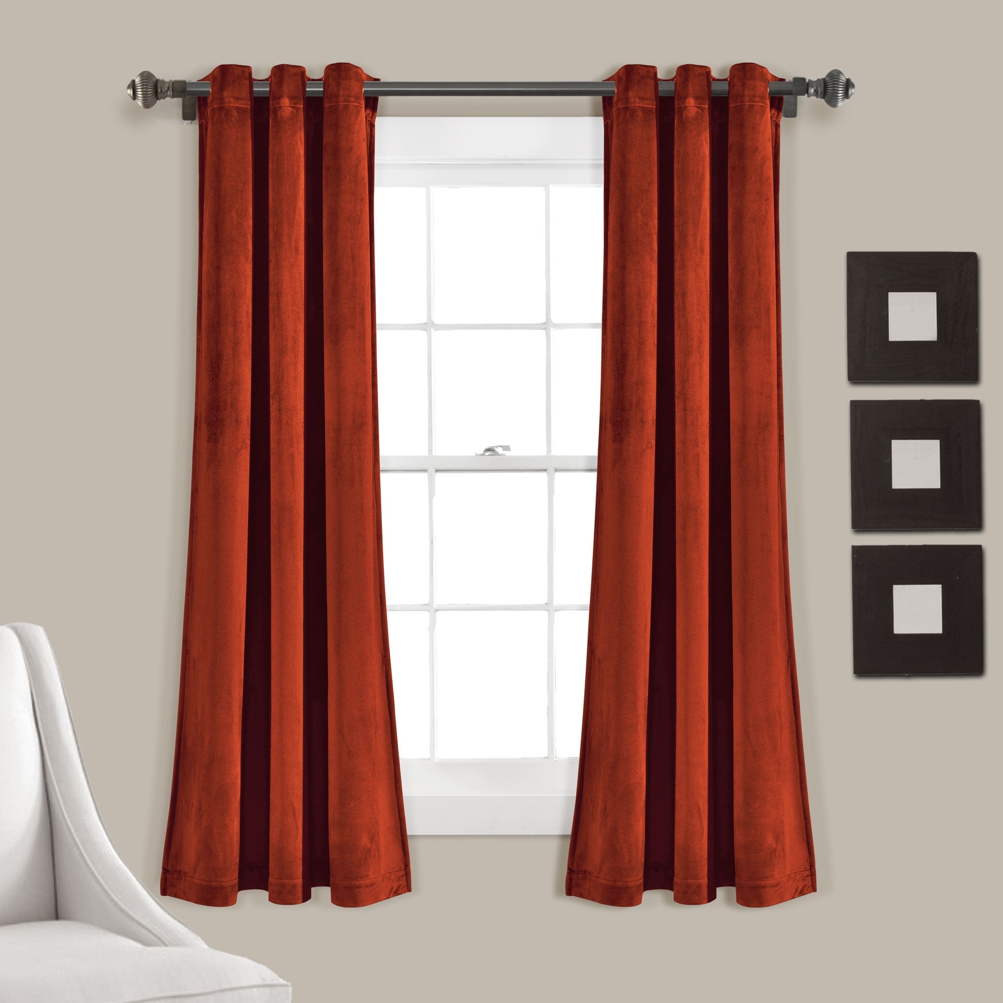 Porch & Den Lapeyrous Velvet Solid Room Darkening Window Curtain Panel Set