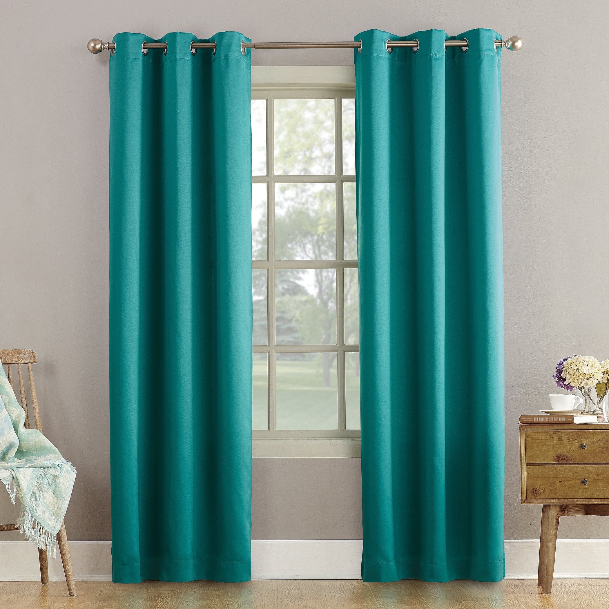 Sun Zero Talisha Grommet Room Darkening Window Curtain Panel