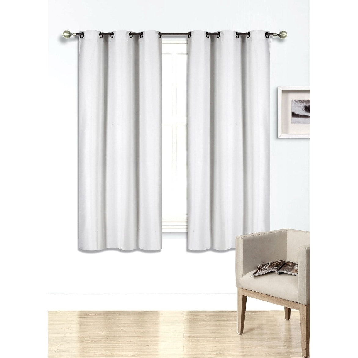 2 Pcs 63 Inch Heavy Insulated Blackout Curtain Panels