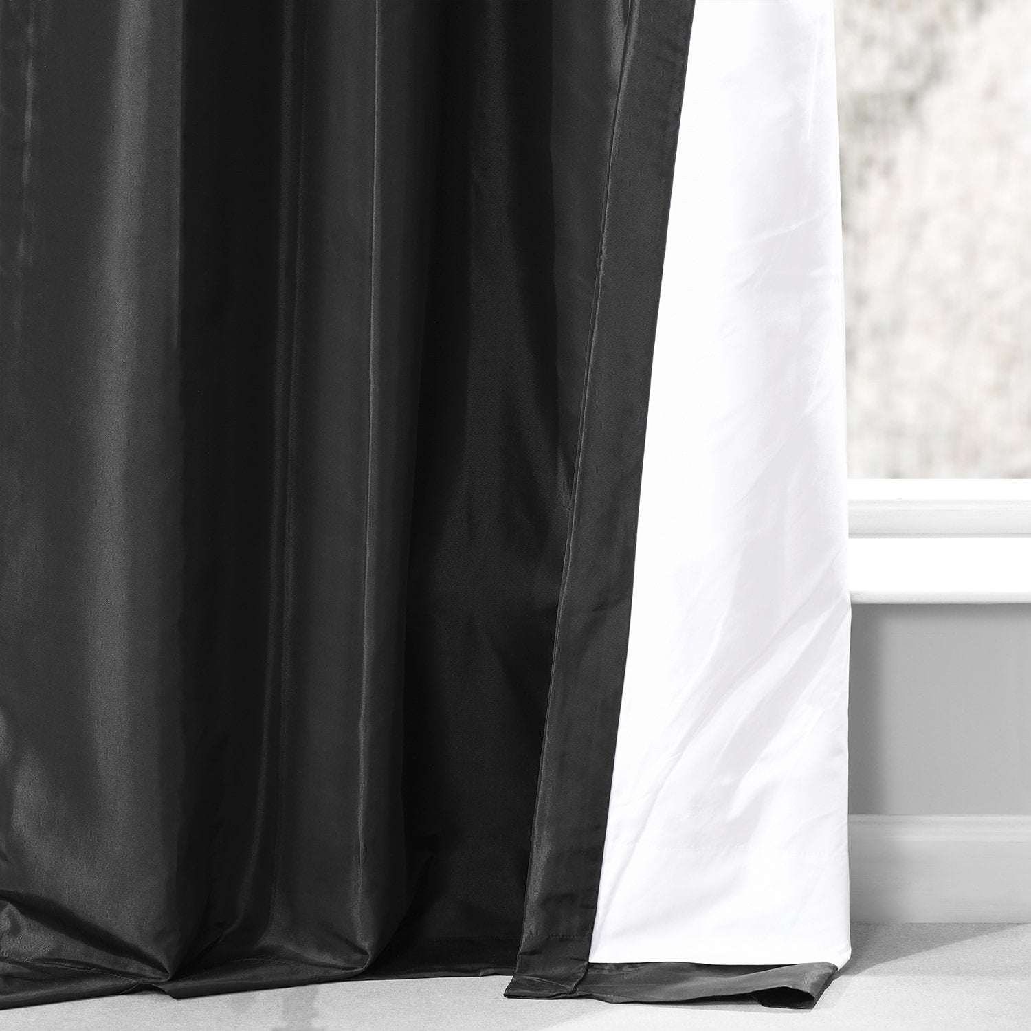 Exclusive Fabrics Single Ruched Faux Solid Taffeta Curtain (1 Panel)