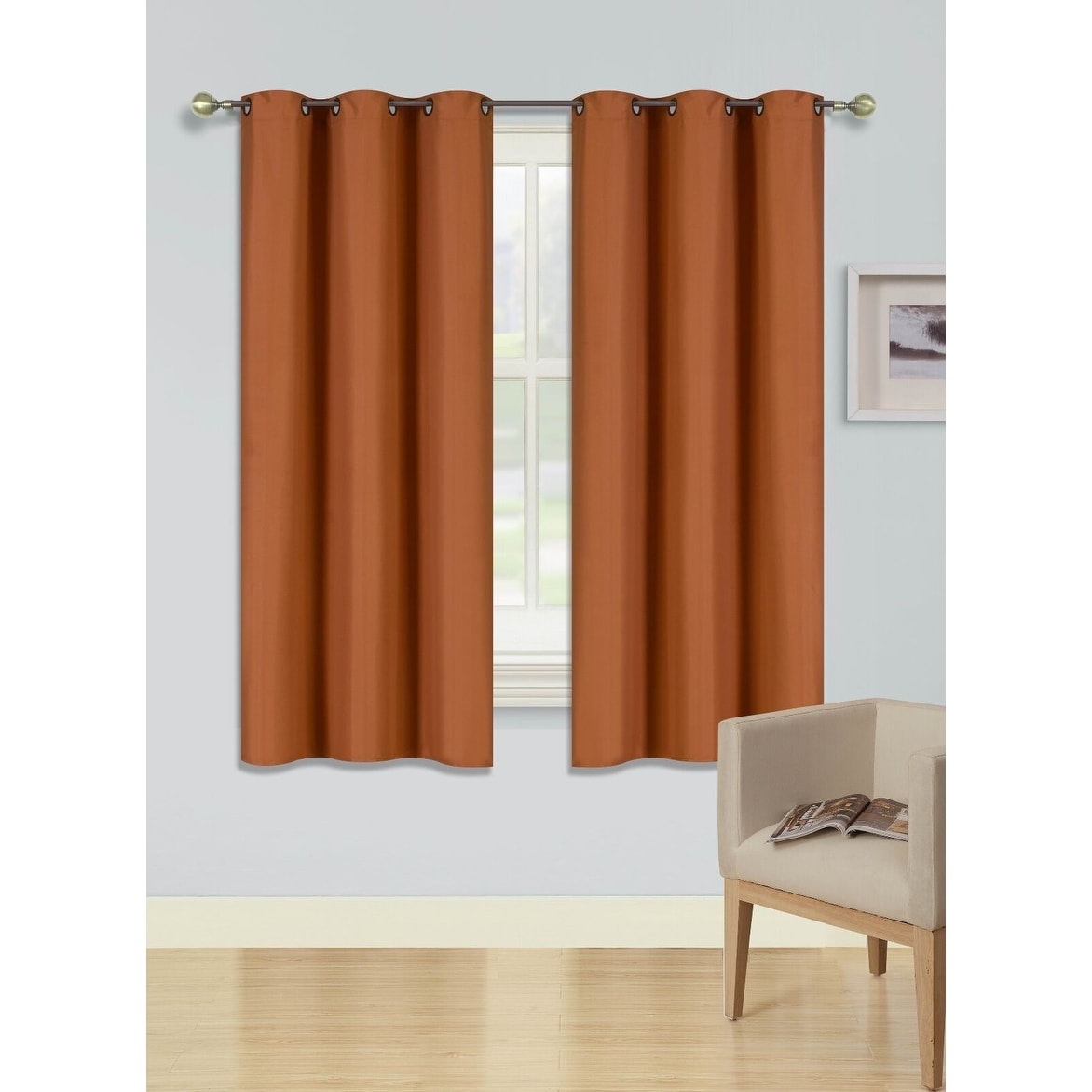 2 Pcs 63 Inch Heavy Insulated Blackout Curtain Panels