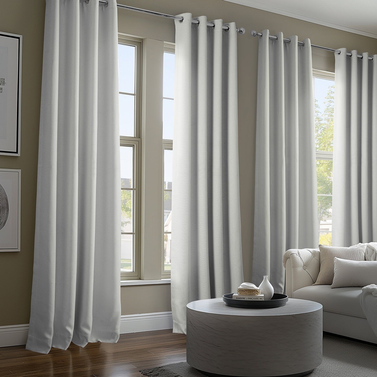 Exclusive Fabrics Faux Linen Grommet Room Darkening Curtain (1 Panel)