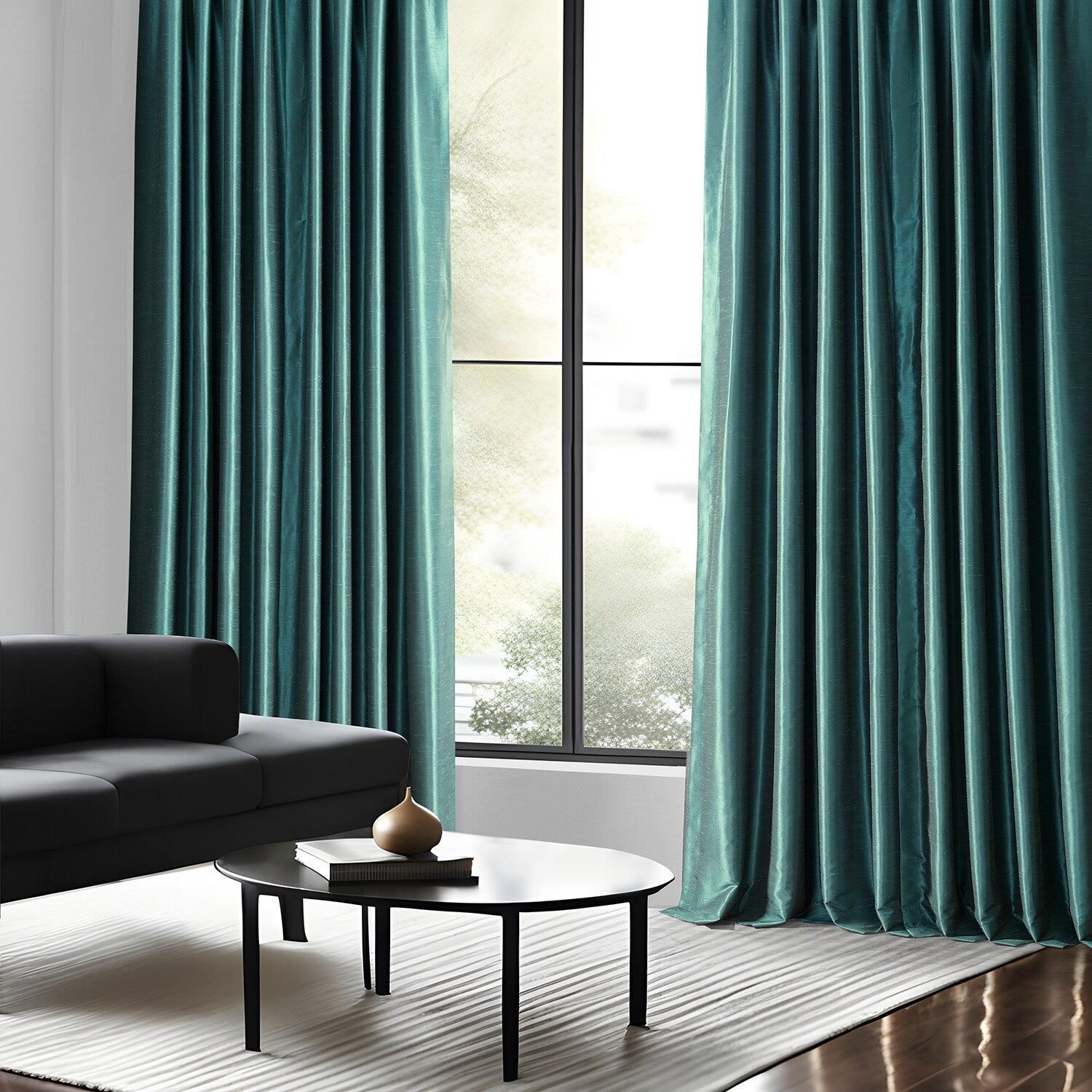 Exclusive Fabrics Blackout Extra Wide Faux Dupioni Curtain (1 Panel)