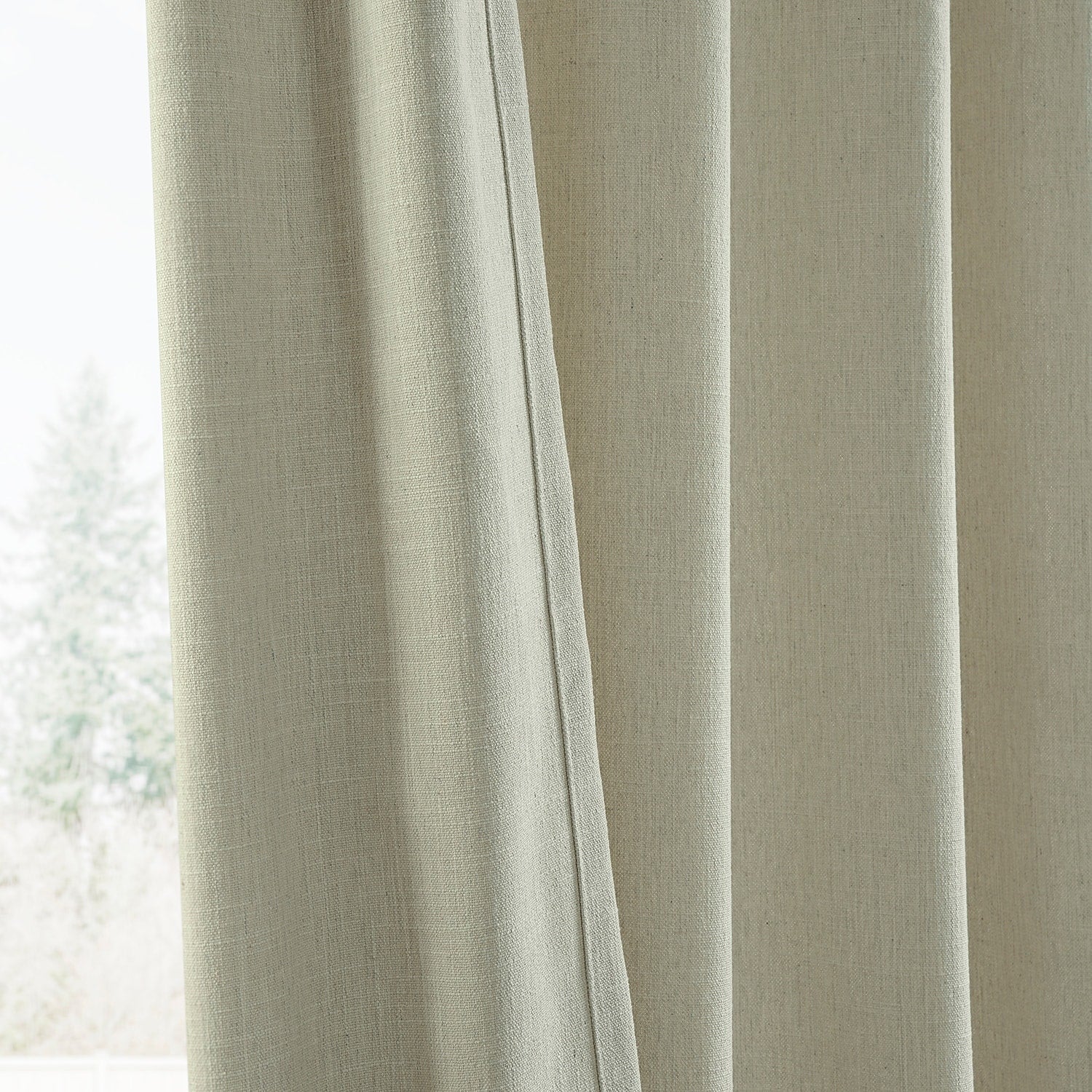 Exclusive Fabrics Simply Faux Linen Curtains - 2 Panels - Light Filtering Window Curtains