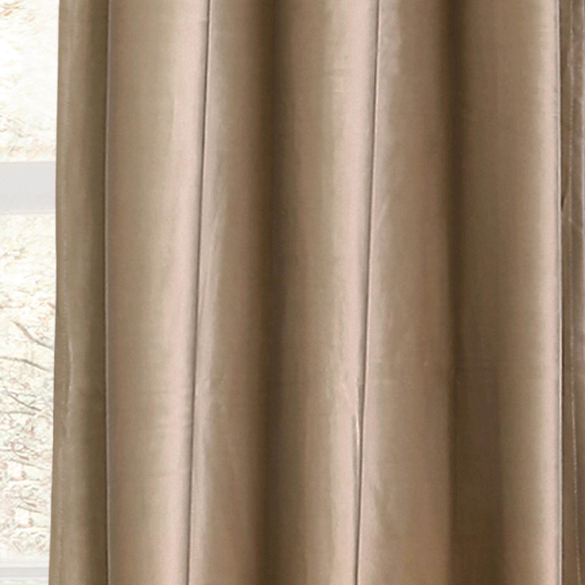 Porch & Den Lapeyrous Velvet Solid Room Darkening Window Curtain Panel Set