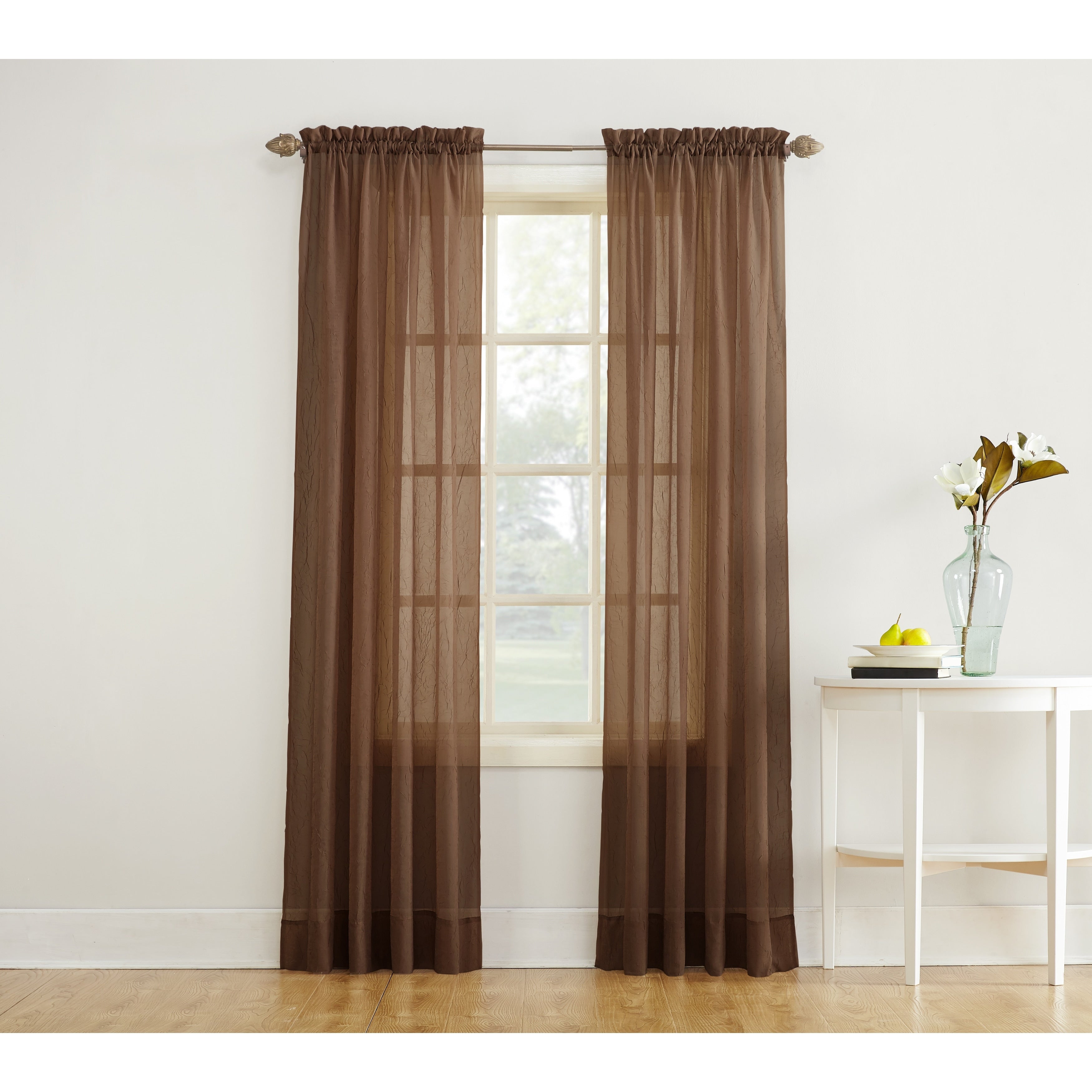 No. 918 Erica Crushed Voile Sheer Rod Pocket 1-Piece Curtain Panel, Single Panel