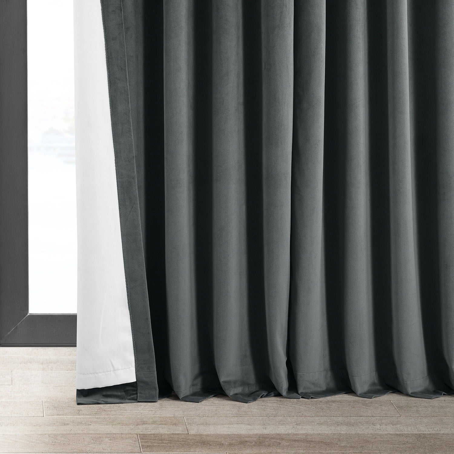 Exclusive Fabrics Signature Extra Wide Blackout Velvet Curtains (1 Panel) - Luxurious Blackout Drapes