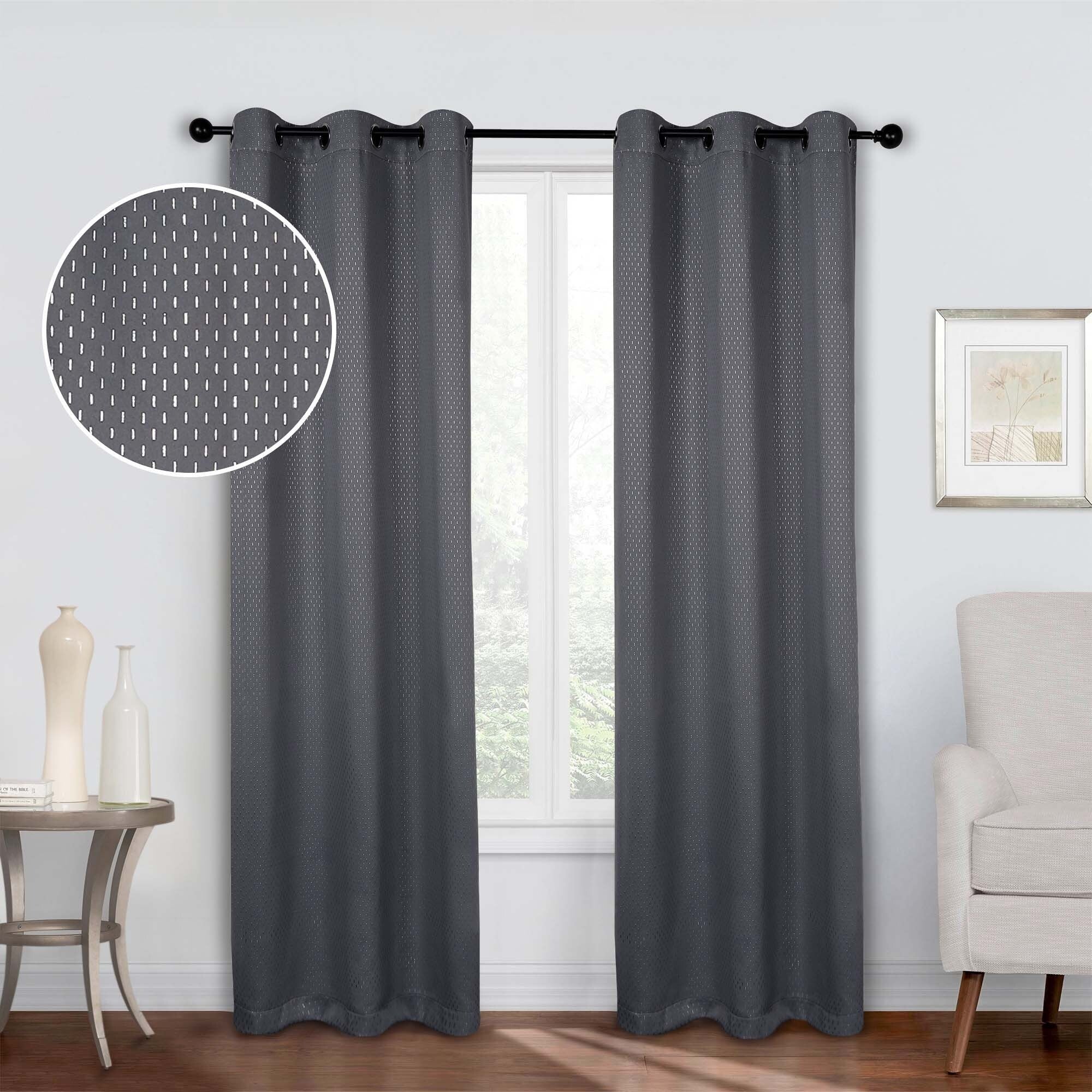 Superior Shimmer Washable Room Darkening Curtains, Set of 2 Panels