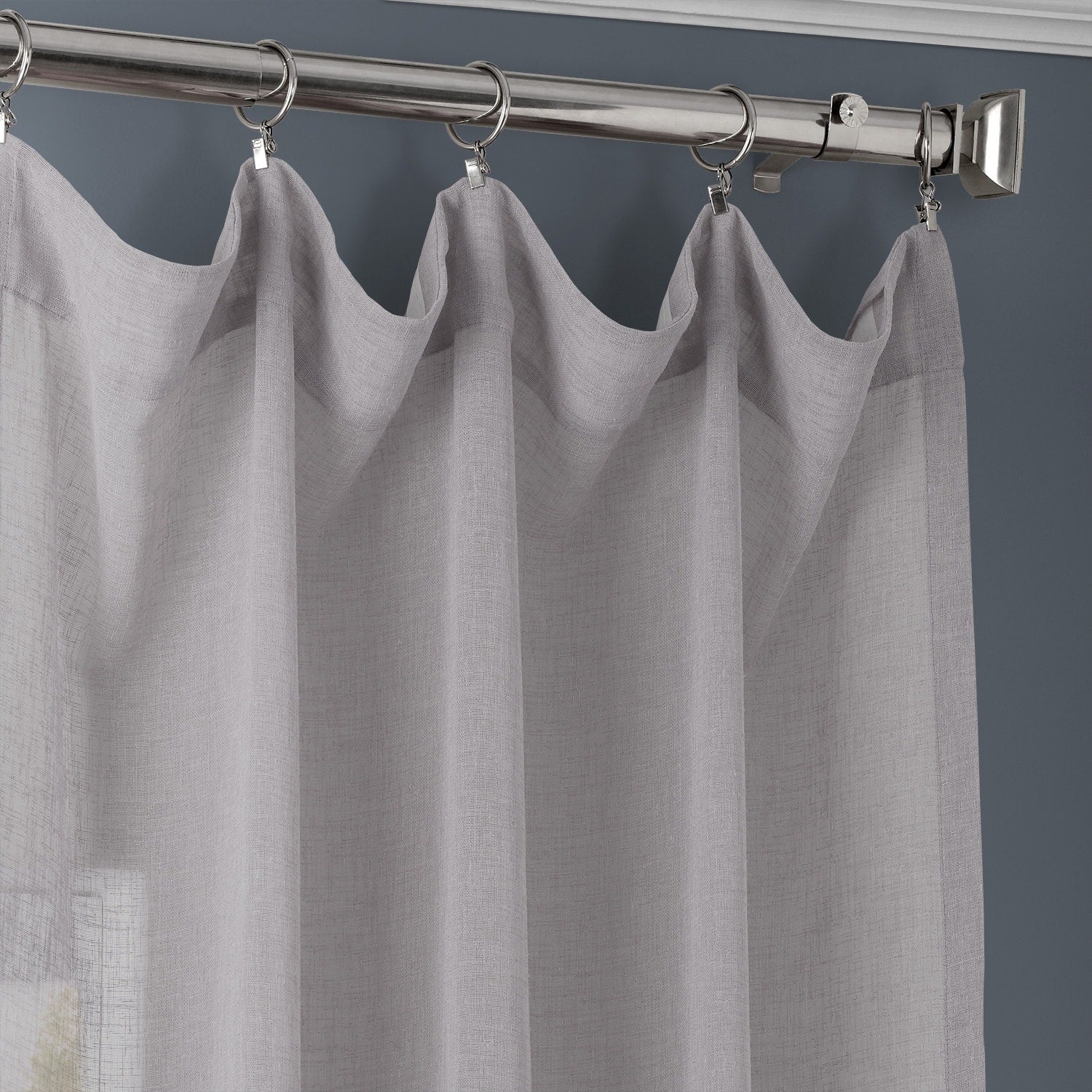 Exclusive Fabrics Solid Faux Linen Sheer Curtain (1 Panel)