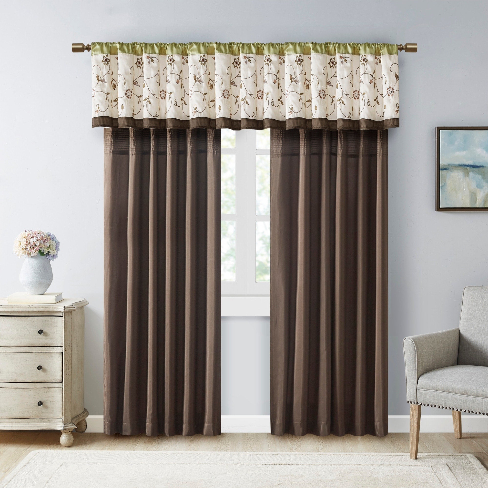 Madison Park Belle Embroidered Window Curtain Panel