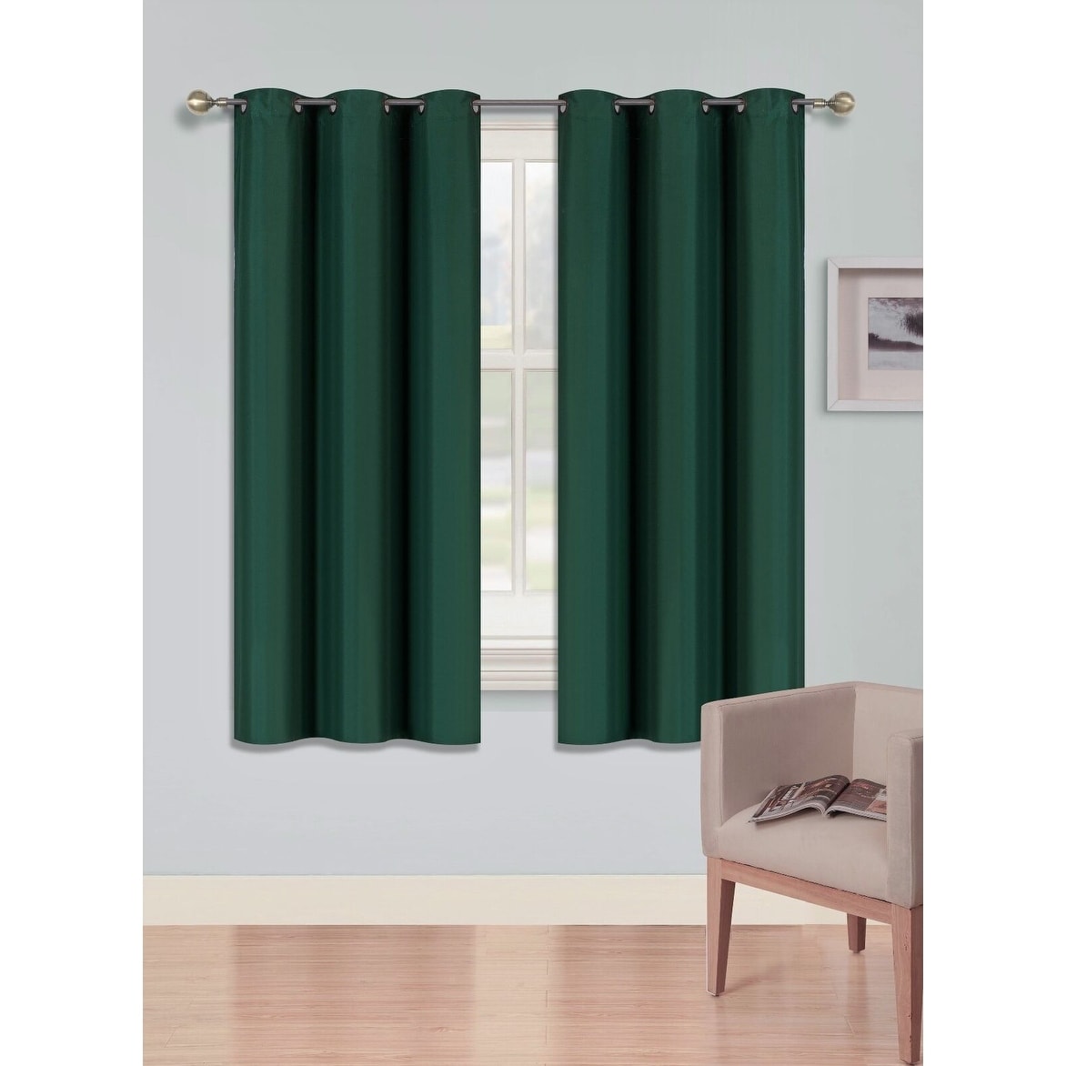 2 Pcs 63 Inch Heavy Insulated Blackout Curtain Panels