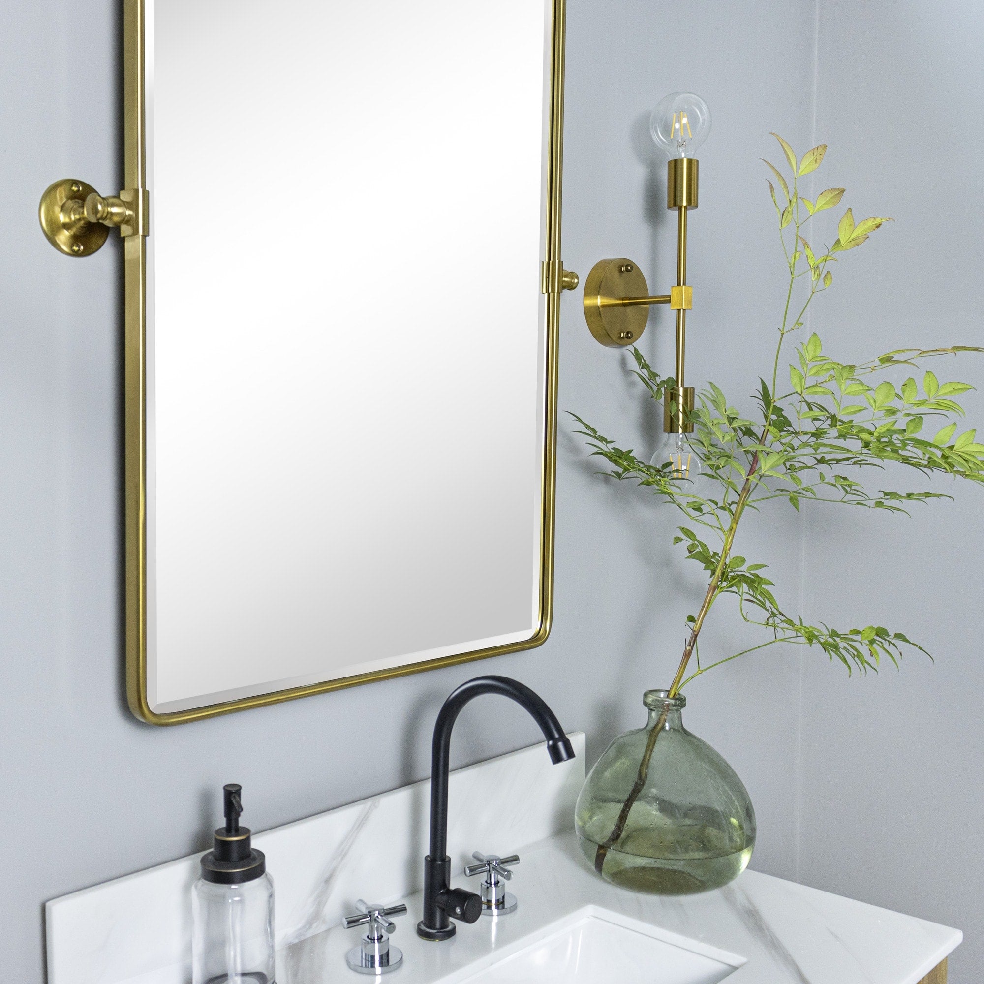 TEHOME Woodvale Rectangle Vertical Metal Wall Mirrors