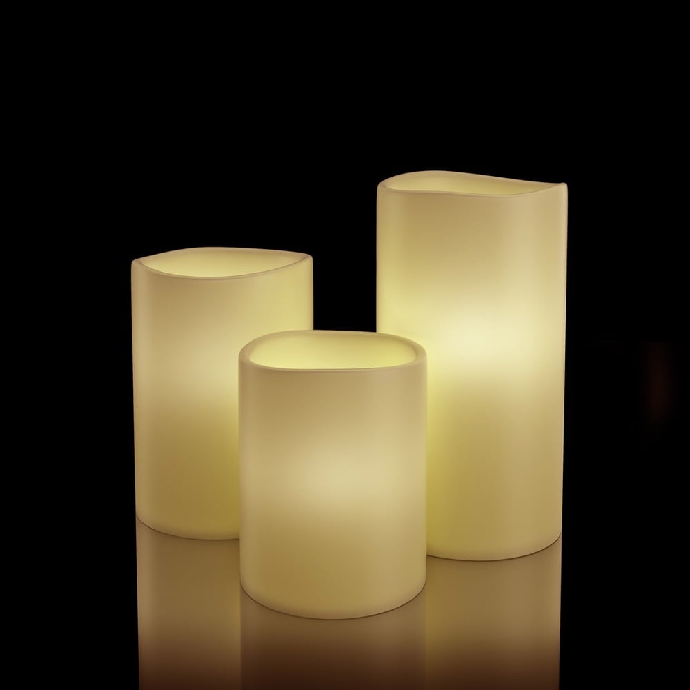 Lavish Home Set of 3 LED Flameless Candle with Remote