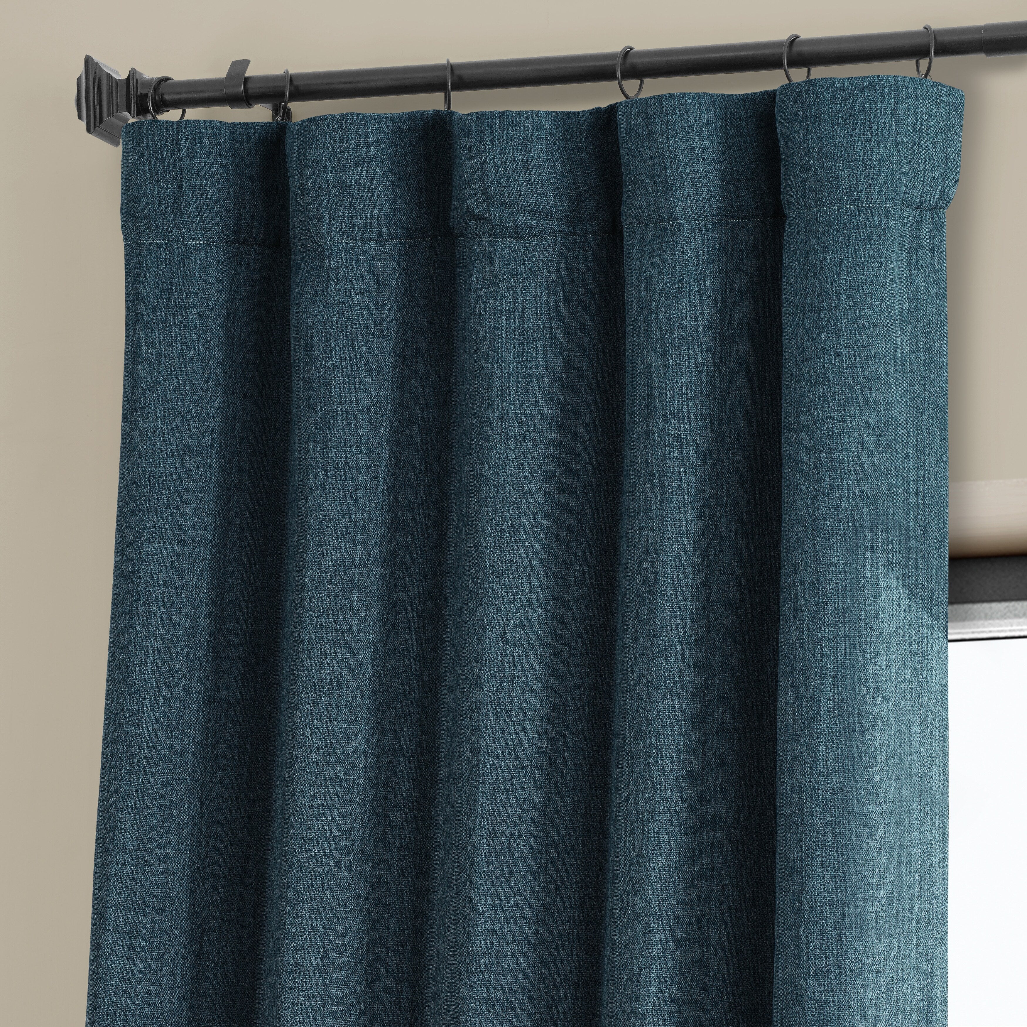 Exclusive Fabrics Faux Linen Room Darkening Curtain (1 Panel)