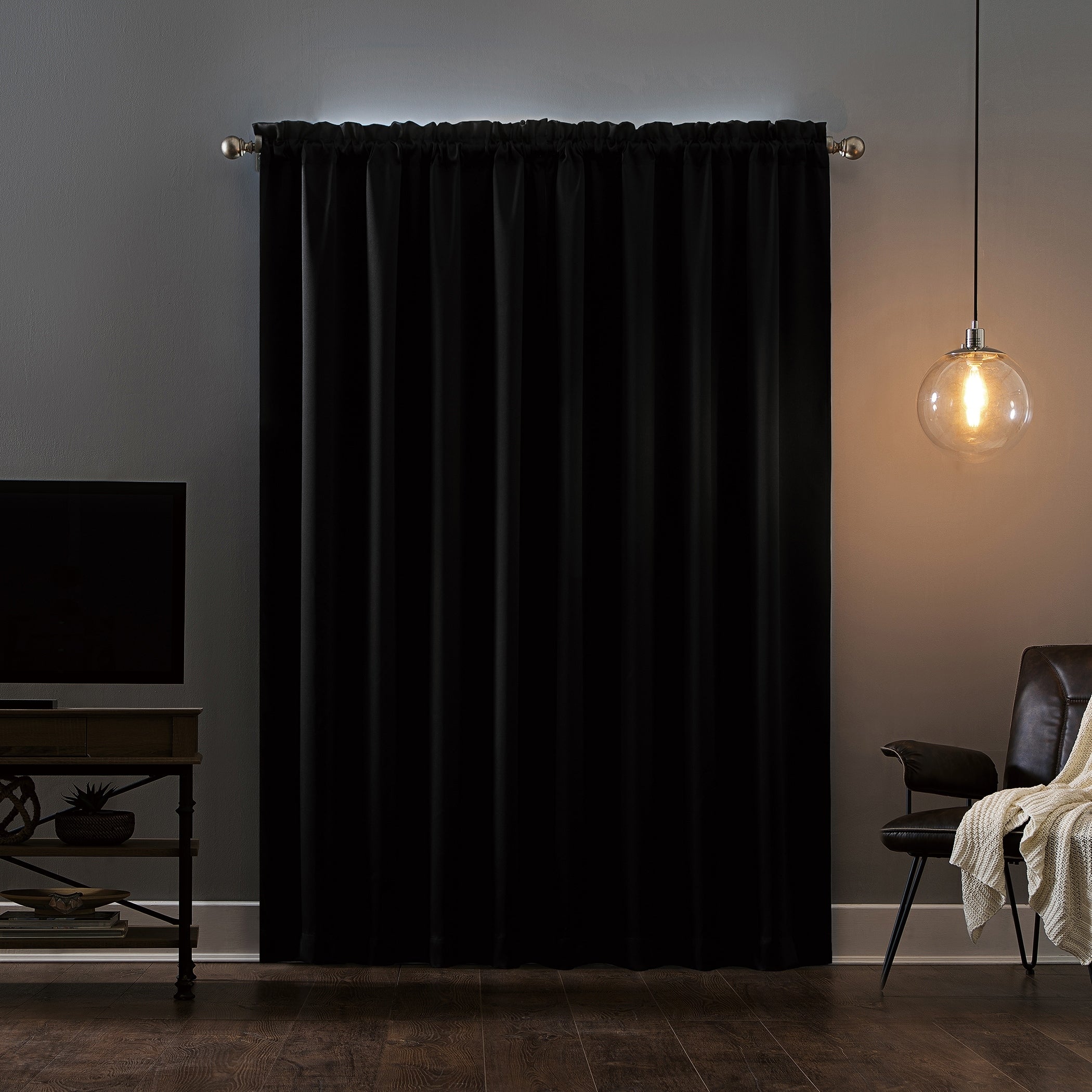 Sun Zero Oslo Theater Grade Extreme Total Blackout Rod Pocket 1-Piece Curtain Panel, Single Panel