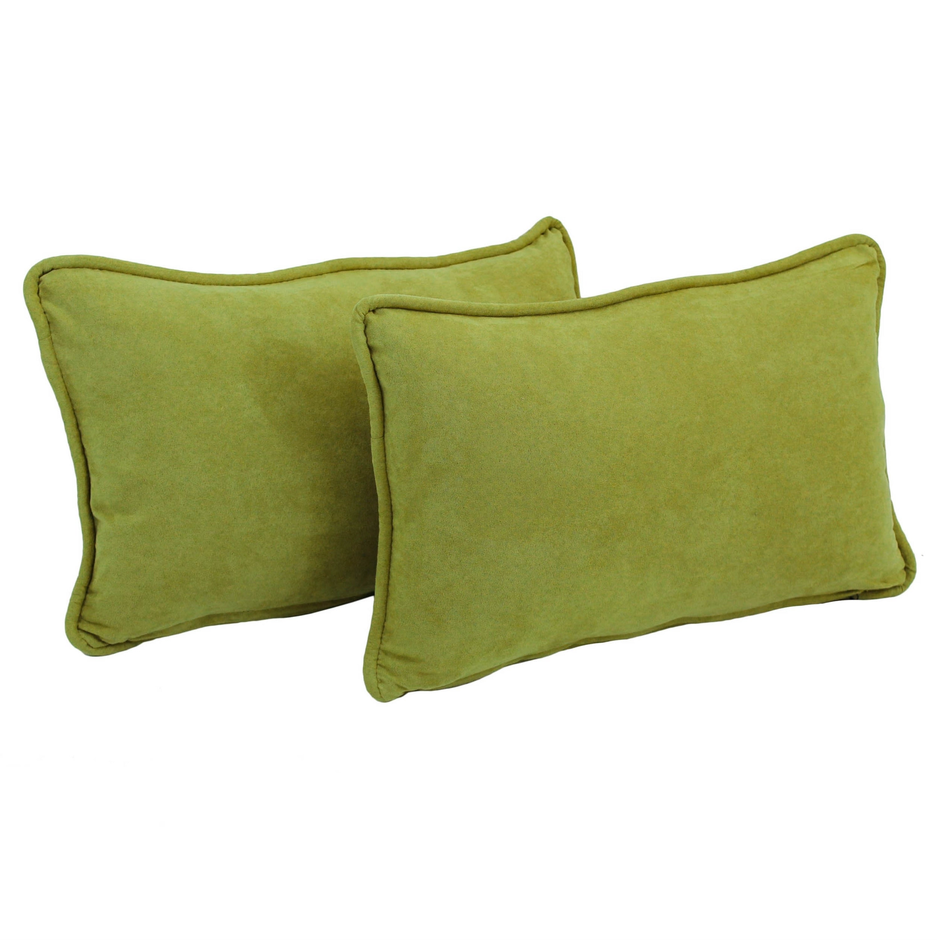 20-inch by 12-inch Microsuede Lumbar Throw Pillows (Set of 2)