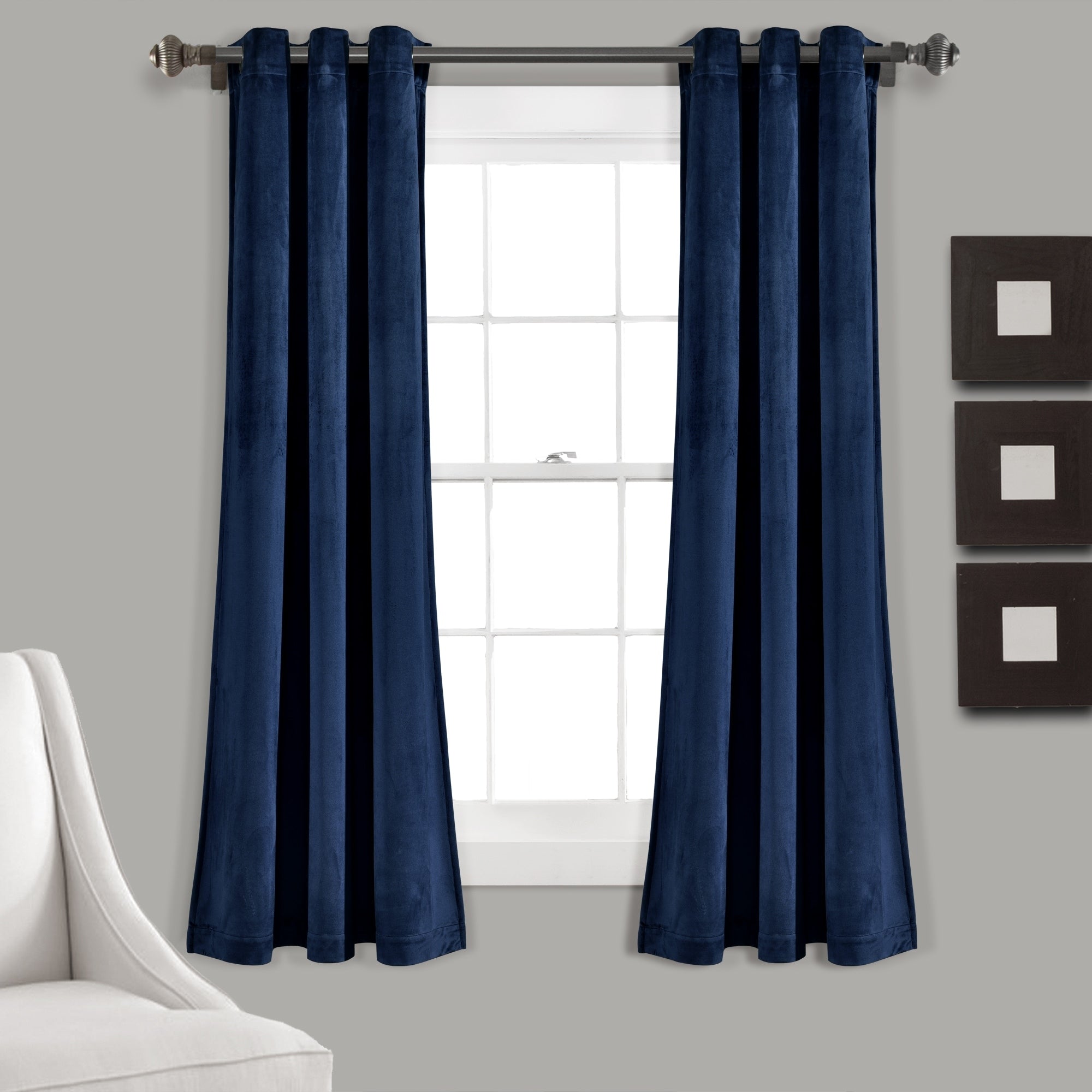 Porch & Den Lapeyrous Velvet Solid Room Darkening Window Curtain Panel Set