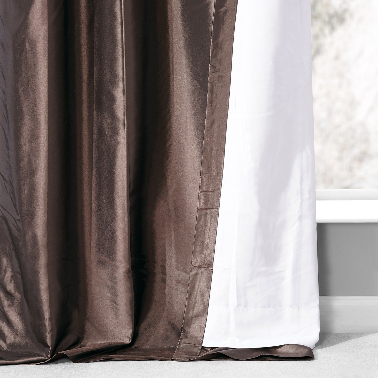 Exclusive Fabrics Single Ruched Faux Solid Taffeta Curtain (1 Panel)