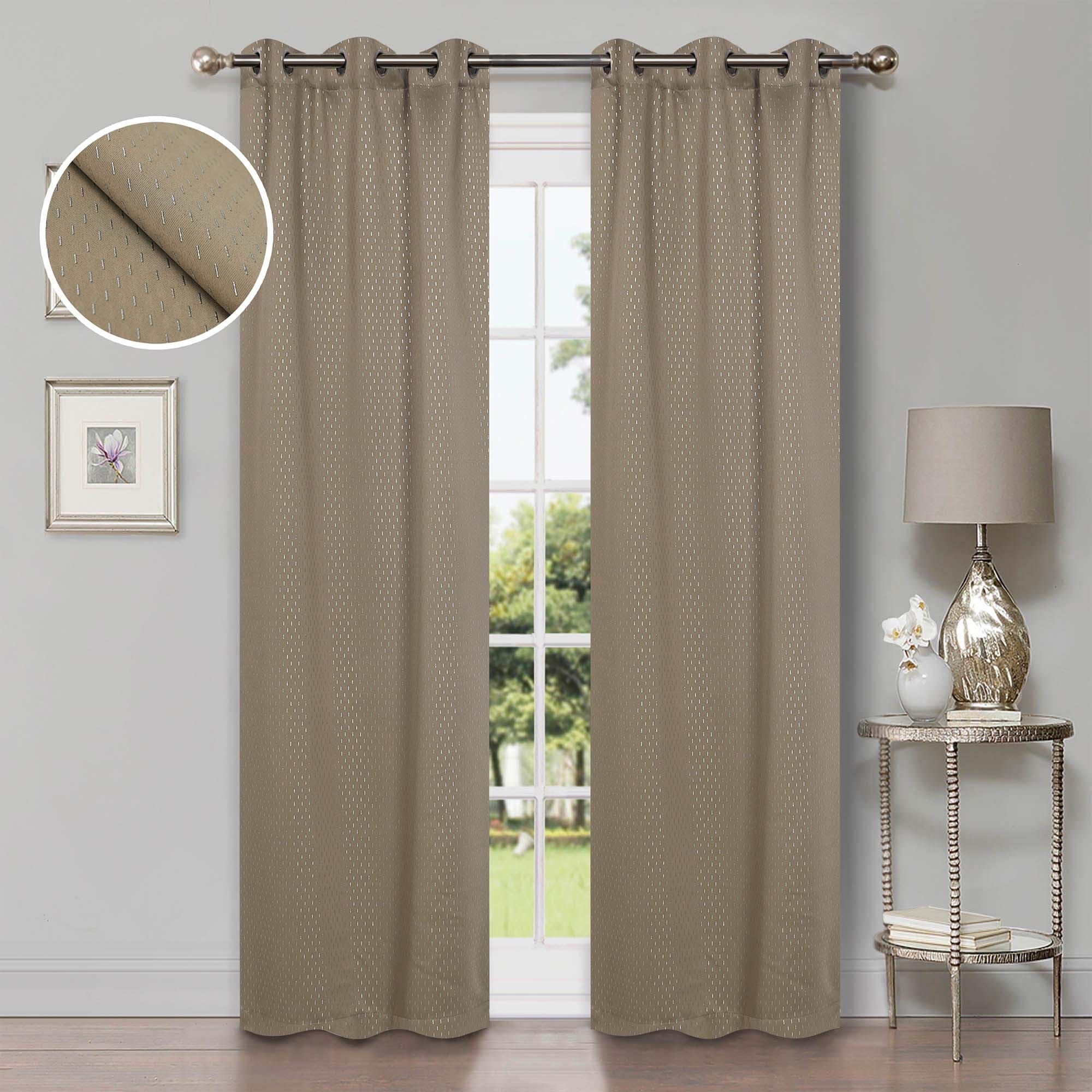 Superior Shimmer Washable Room Darkening Curtains, Set of 2 Panels