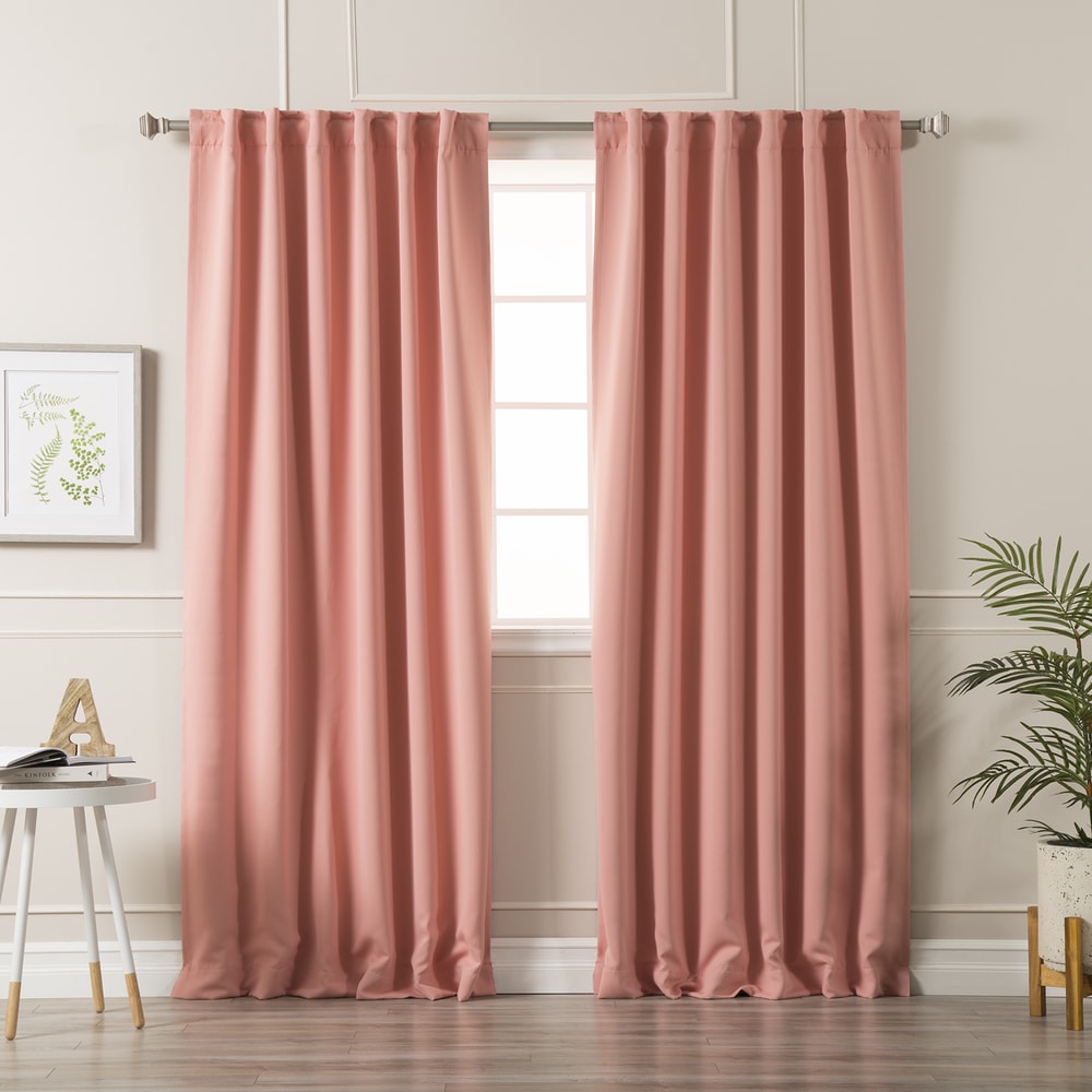 Aurora Home Solid Insulated Thermal Blackout Curtain Panel Pair