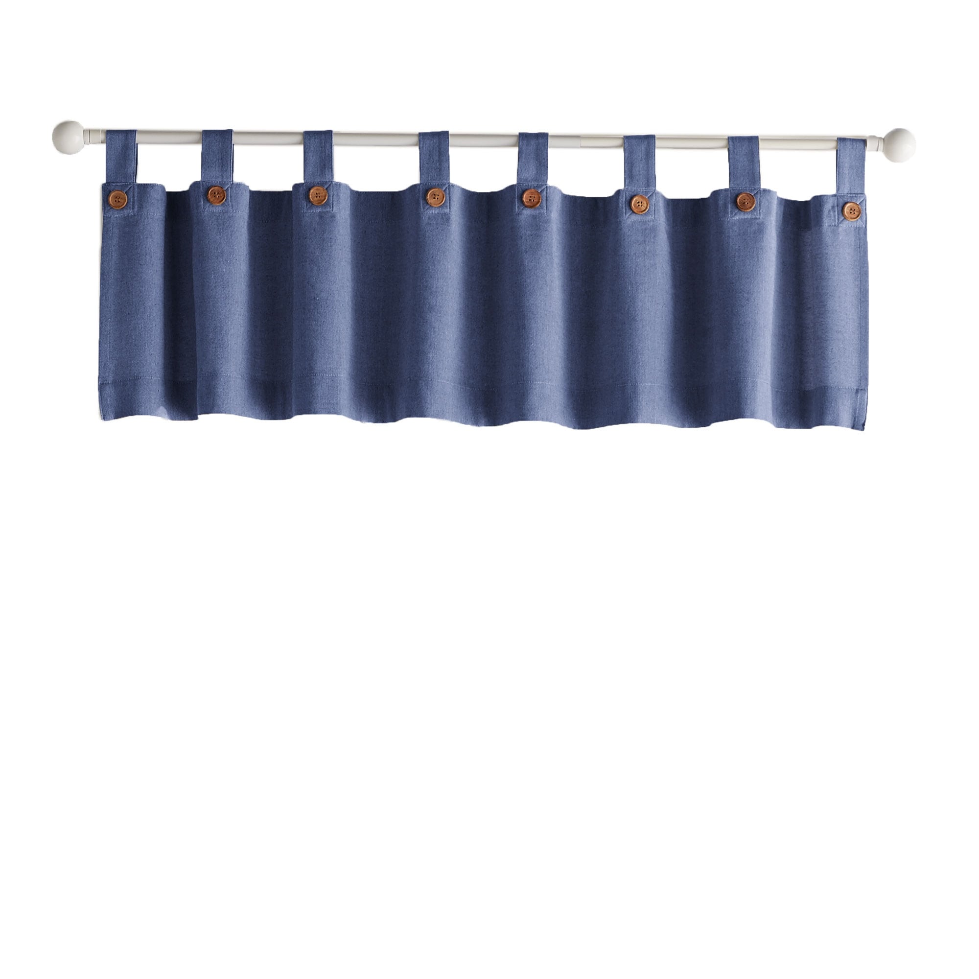 Tucker Solid Button Window Kitchen Curtain Valance