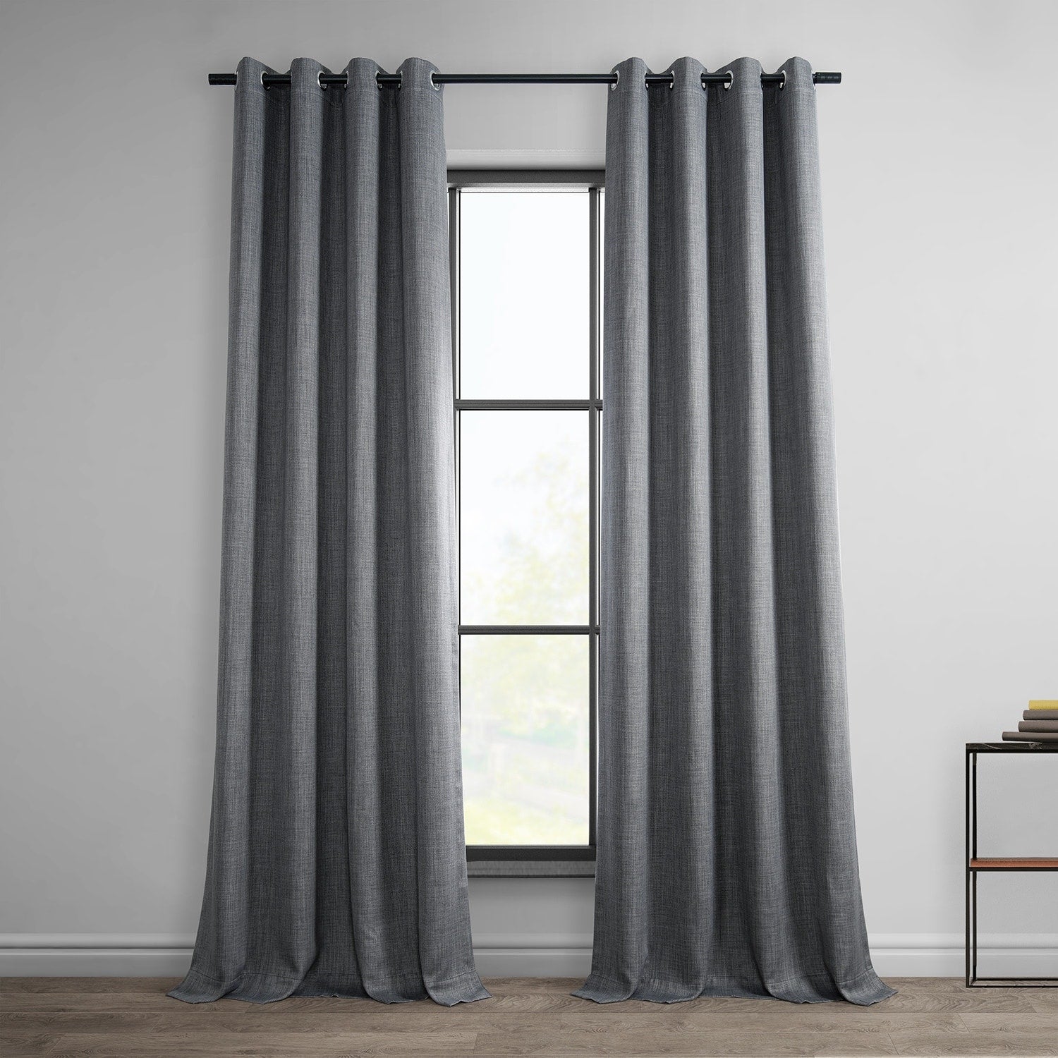 Exclusive Fabrics Faux Linen Grommet Room Darkening Curtain (1 Panel)