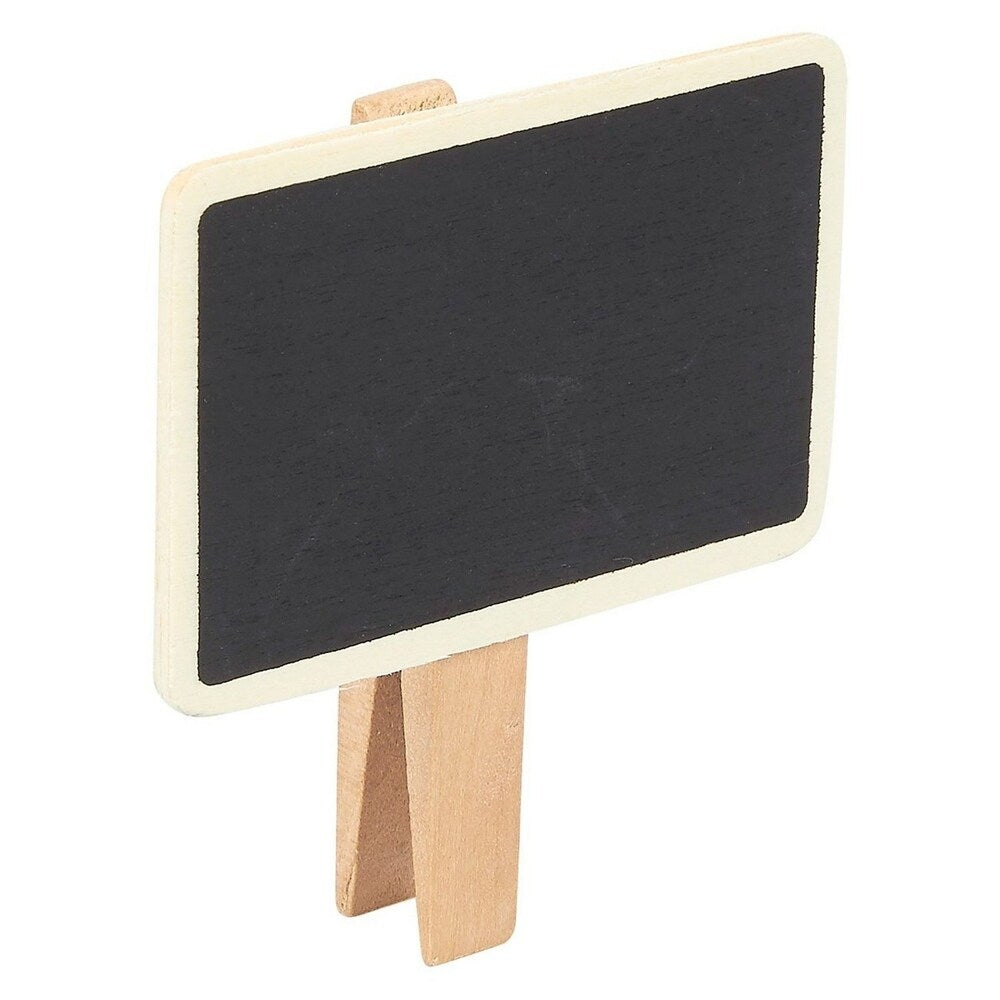 Mini Blackboard Clips - 12-Set Chalkboard Tag Signs, Wooden Message Board